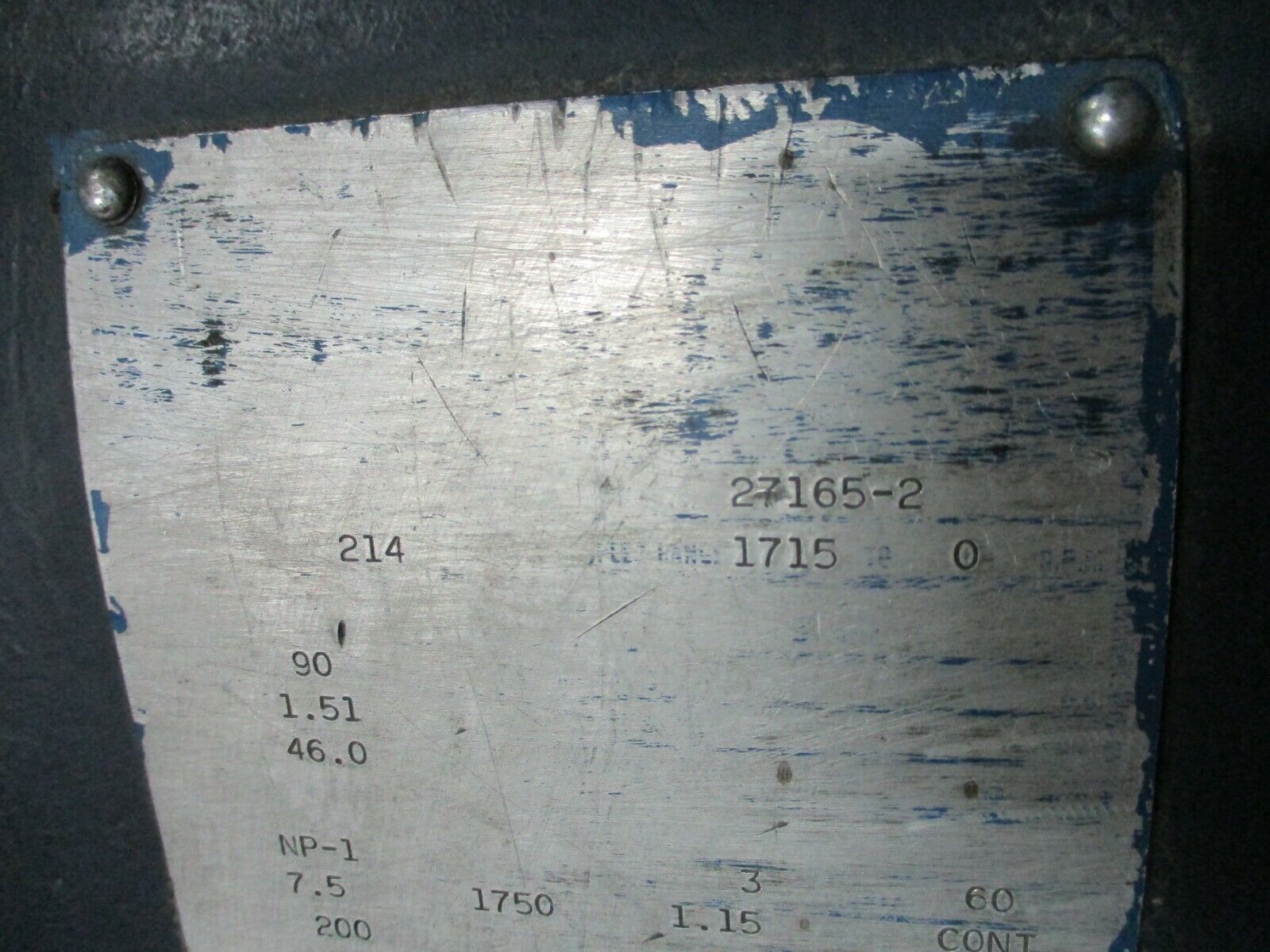 Louis-Allis AC Motor 27165-2 7.5HP 1800RPM 60Hz 3Ph 214 Frame Used