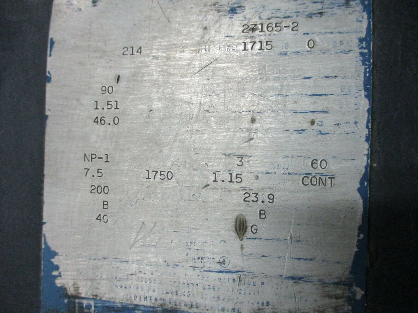 Louis-Allis AC Motor 27165-2 7.5HP 1800RPM 60Hz 3Ph 214 Frame Used