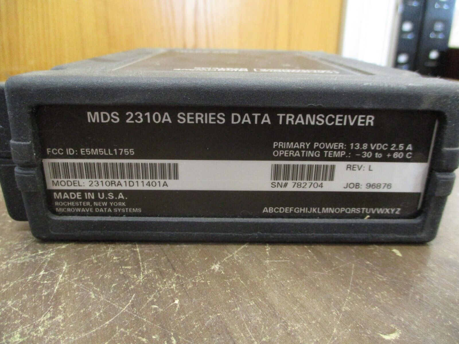 Microwave Data Systems Data Transceiver 2310RA1D11401A Rev. L 13.8VDC 2.5A Used