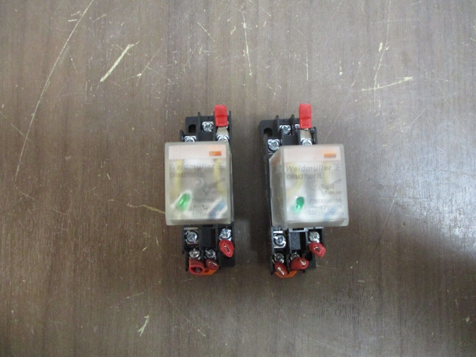 Weidmuller Relay DRM270012L 12V Coil w/ Base *Lot of 2* Used