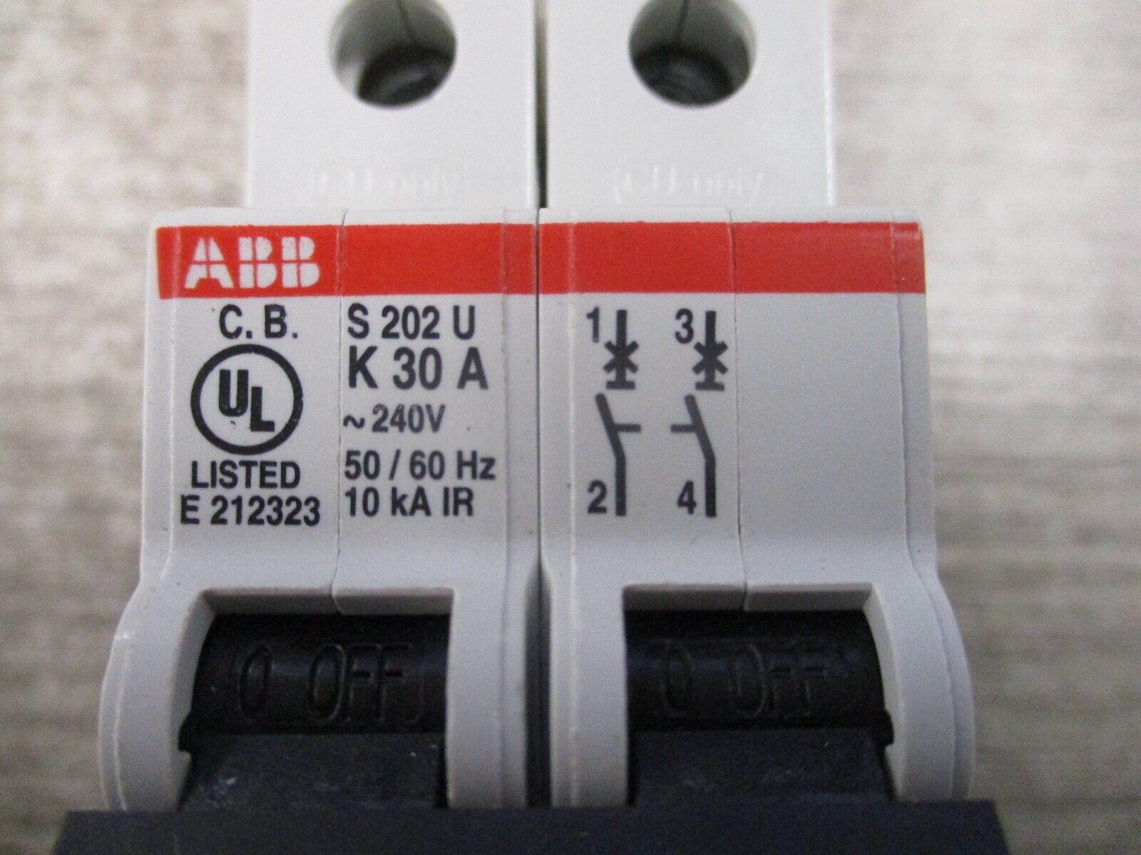 ABB Circuit Breaker S 202 U K 30 A 30A 240V 2P Used