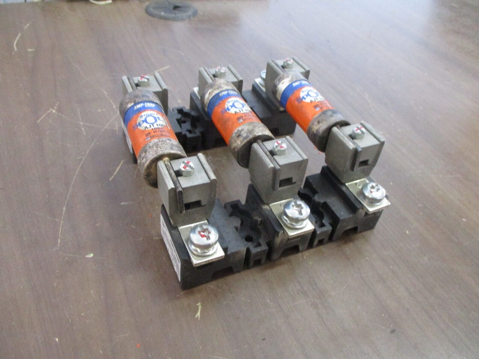 Allen-Bradley Fuses Holder w/ Fuses 1494F-FS100 Ser. D 100A 600V Used