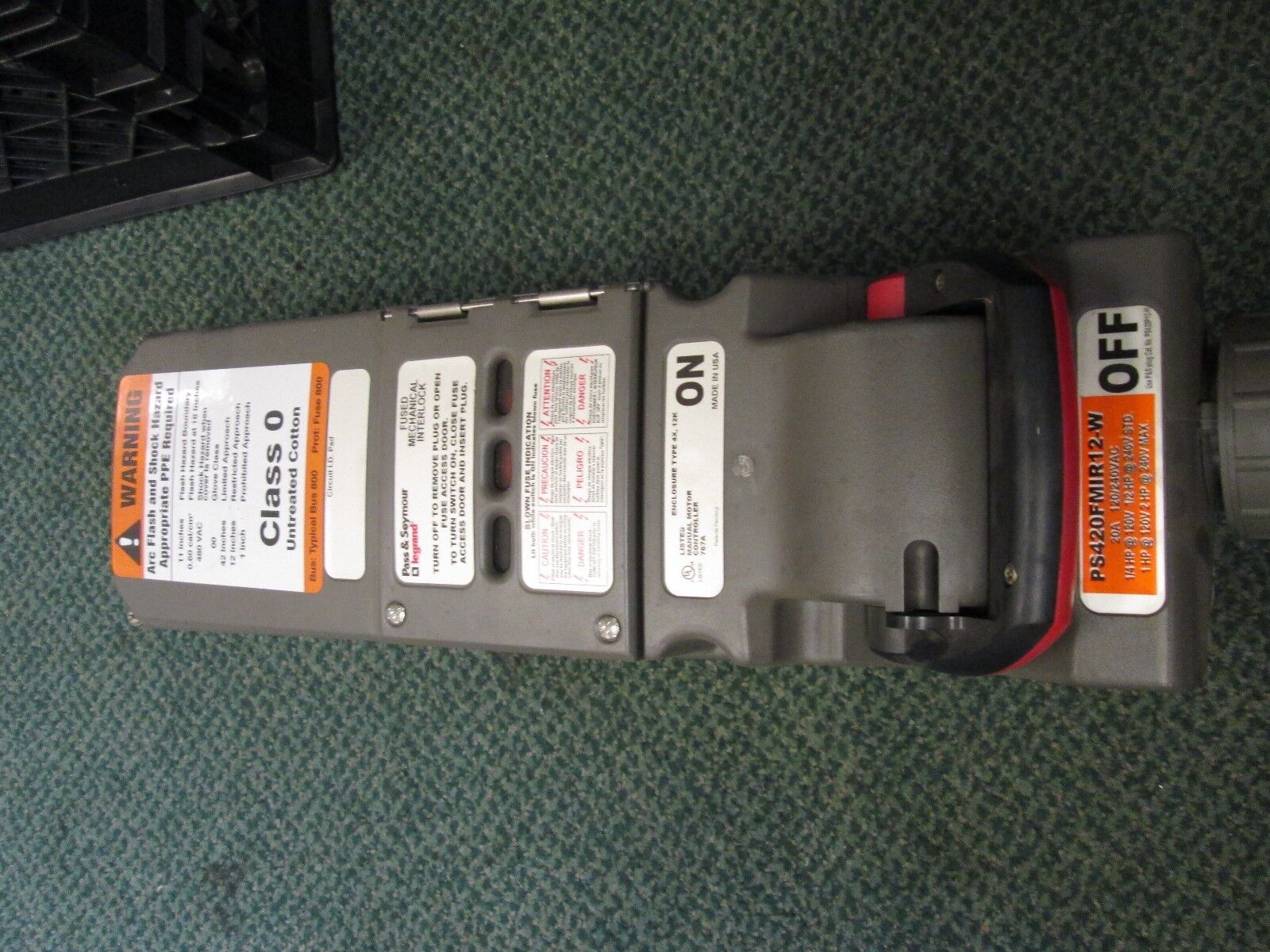 Pass & Seymour Mechanical Interlock PS420FMIR12-W 20A 120/240VAC 2HP Used