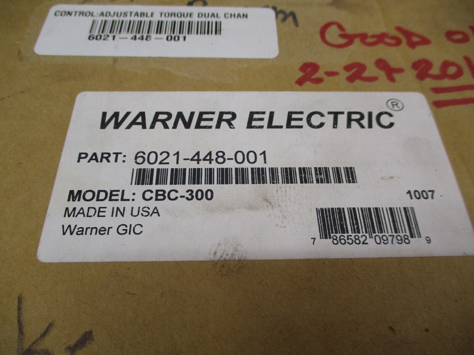 Warner Electric CBC-300 Clutch/Brake Control 6021-448-001 *Missing Cover*