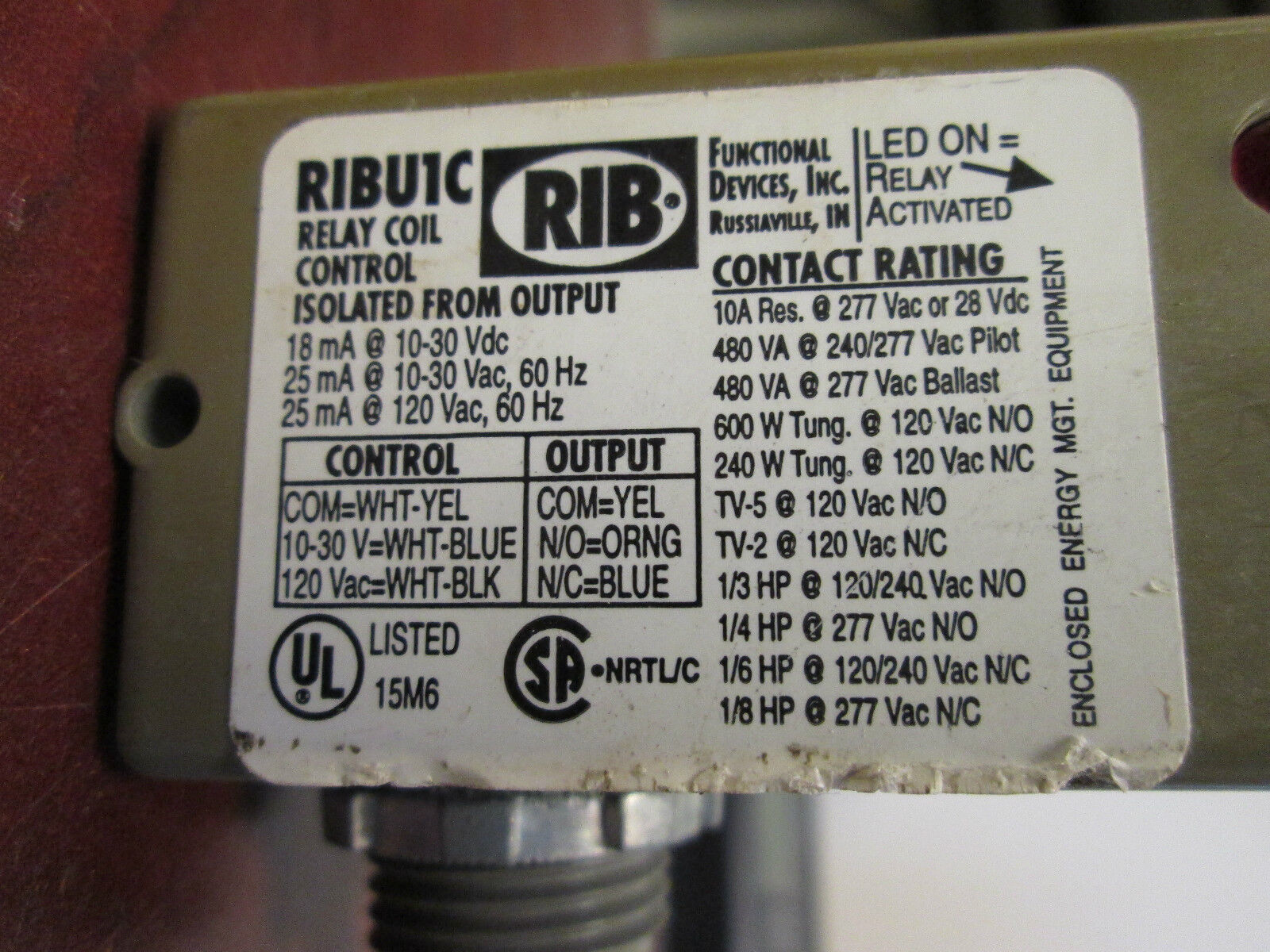 RIB Relays RIBU1C *Lot of 4* Used