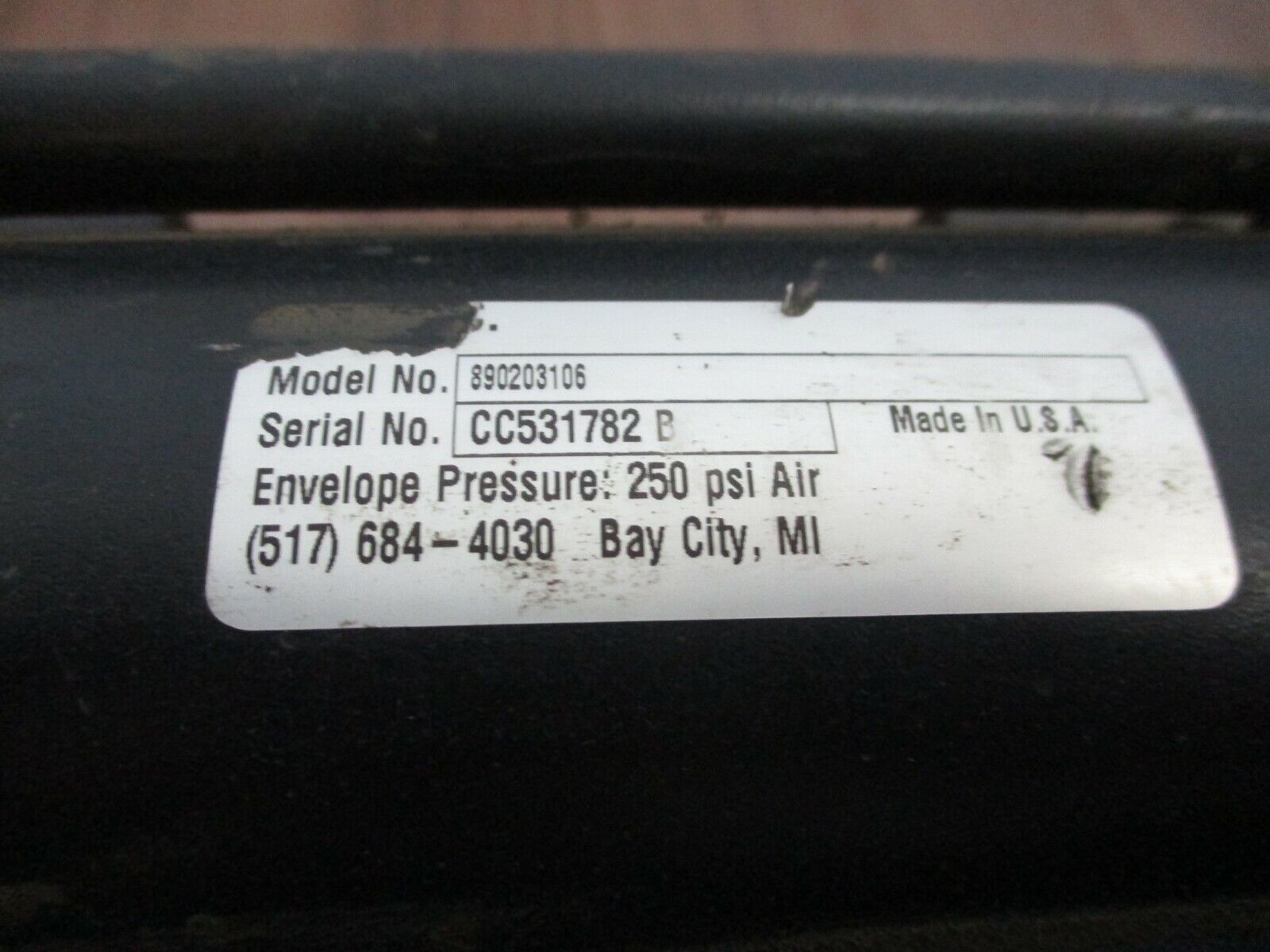 RWC Air Cylinder 890203106 250 PSI Used