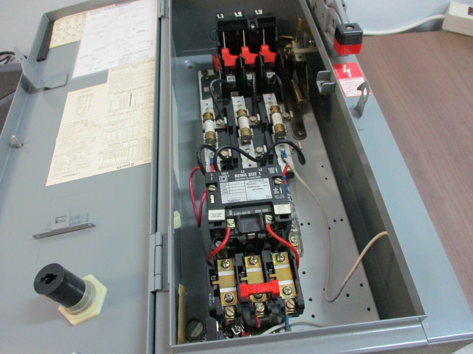 Square D Fusible Size 1 Combination 8538 SCG 12 S Ser. C 208V Coil 30A 600V Used