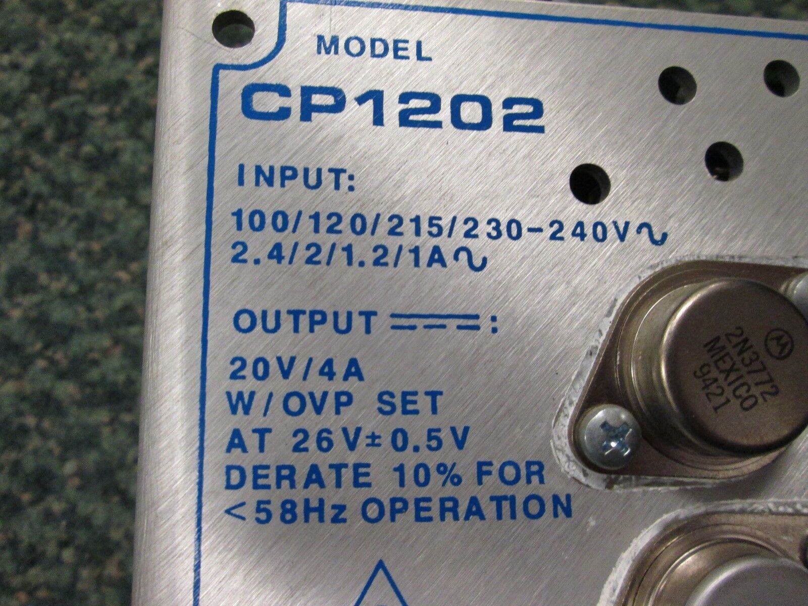 Condor DC Power Supply CP1202 20VDC 4A Out 120/240V In Used