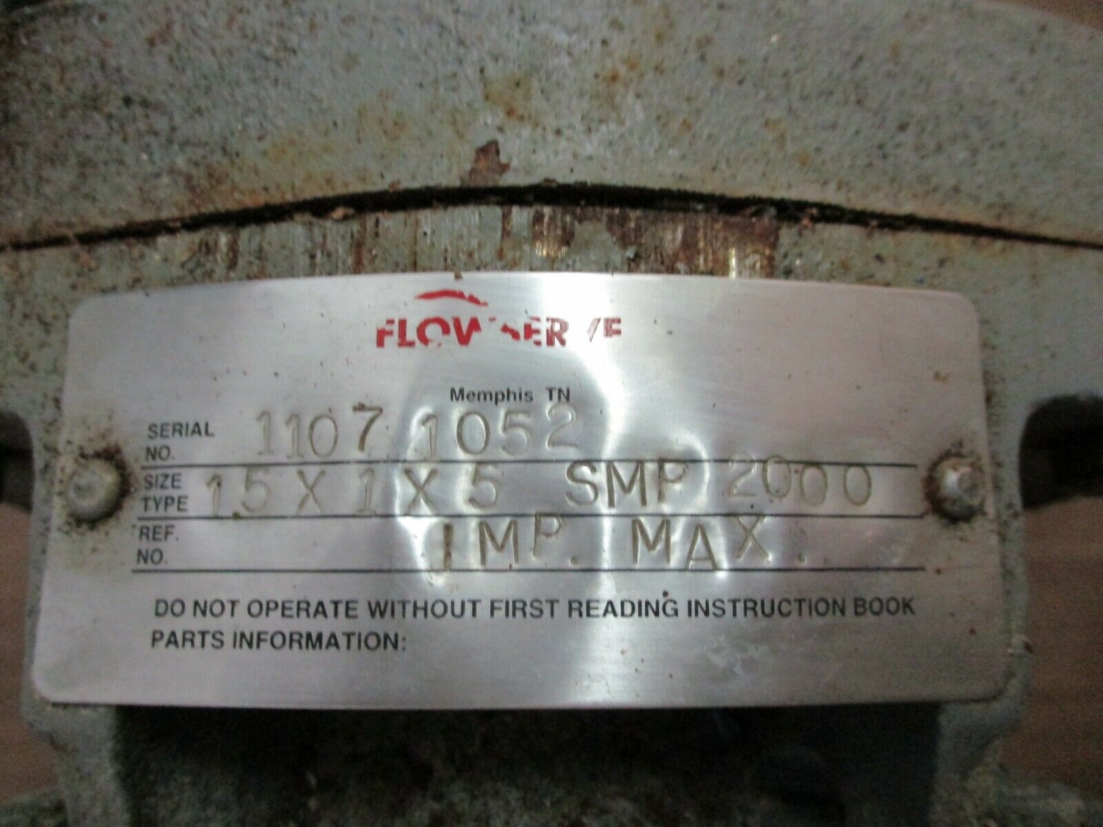 Flowserve SMP 2000 Pump 1.5x1x5 3HP 3450 RPM 208-230/460V Used