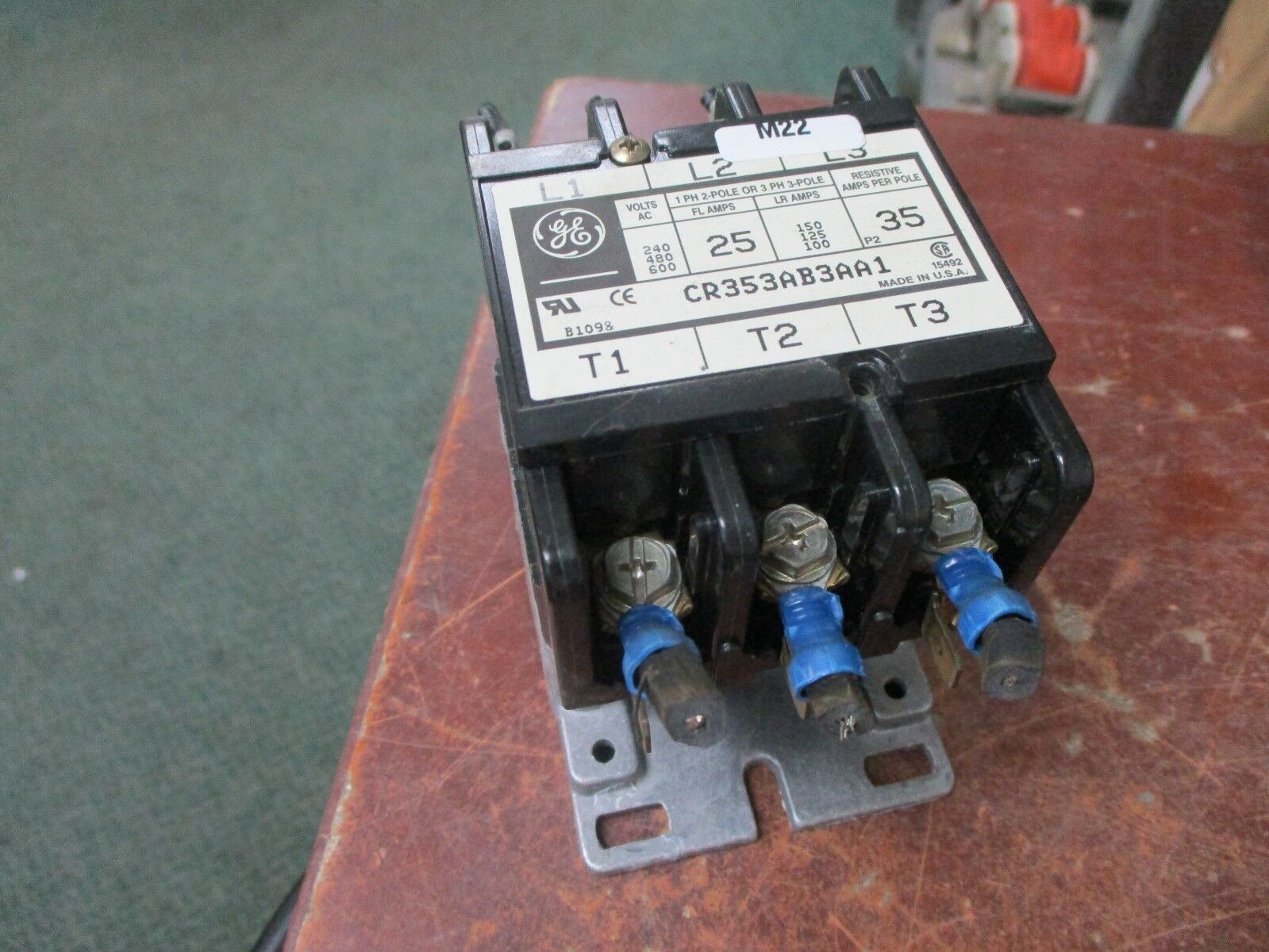 GE Contactor CR353AB3AA1 25A 600V 120V Coil Used