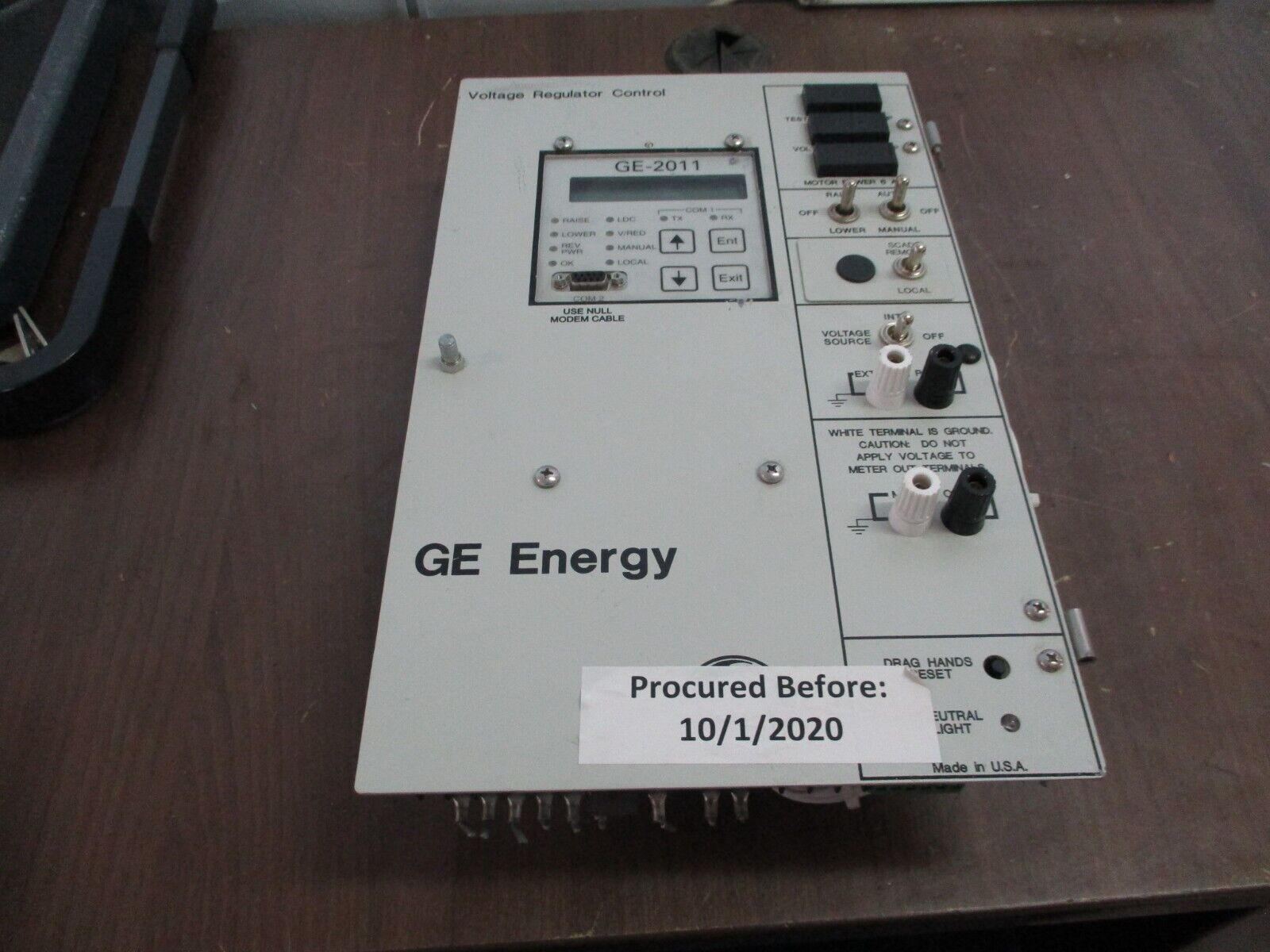 GE GE-2011 Voltage Regulator Control GE-2011C-6SL S/W: D-0146V08.10.07 Used