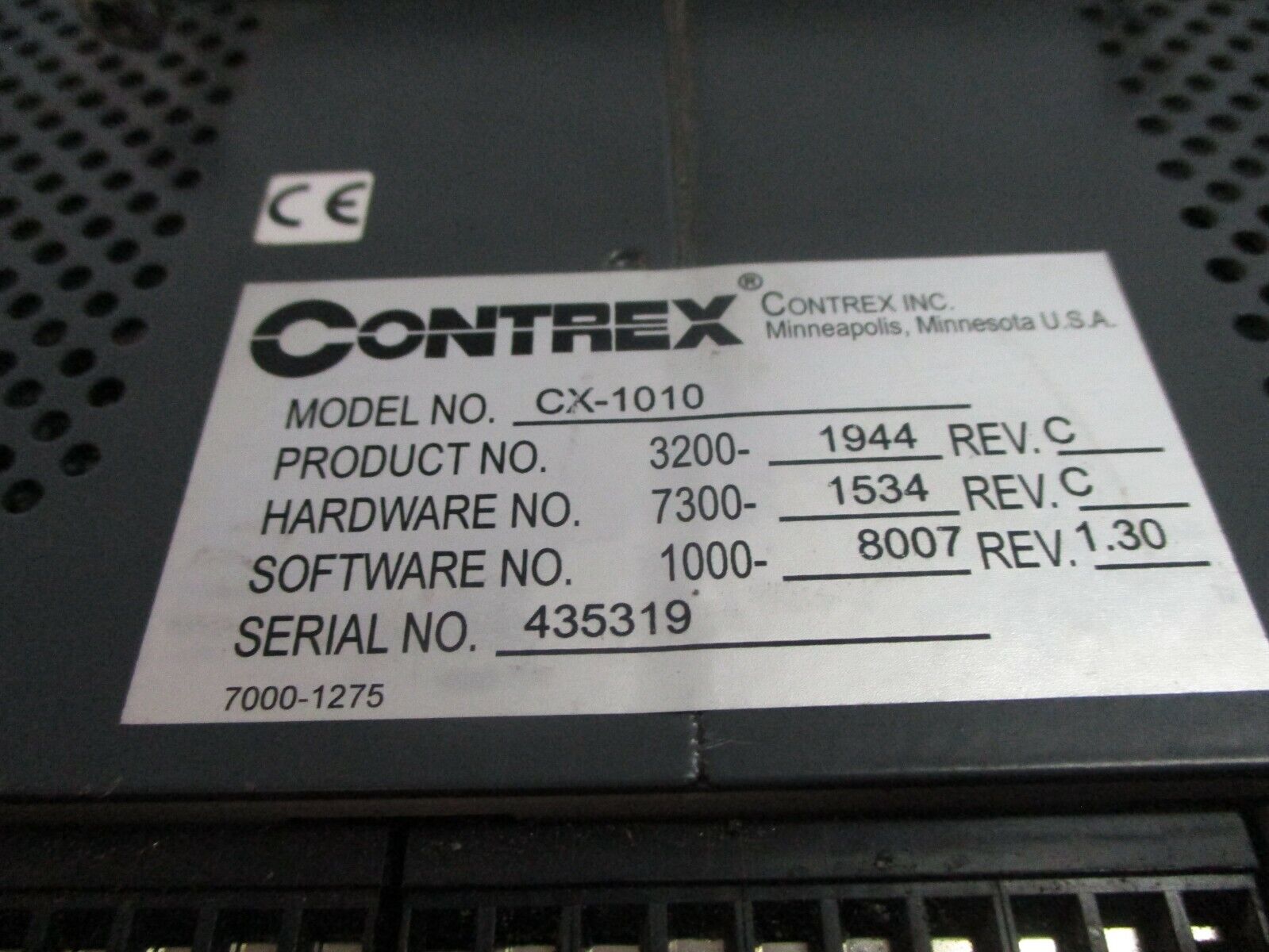 Contrex CX-1010 Motion Control 3200-1944 Rev. C H/W: 7300-1534 Rev. C Used