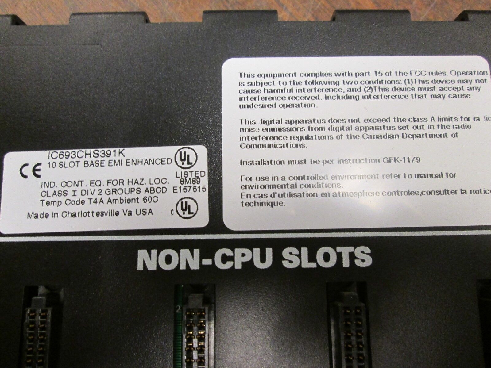 GE Fanuc EMI Enhanced Base IC693CHS391K 10-Slot Used