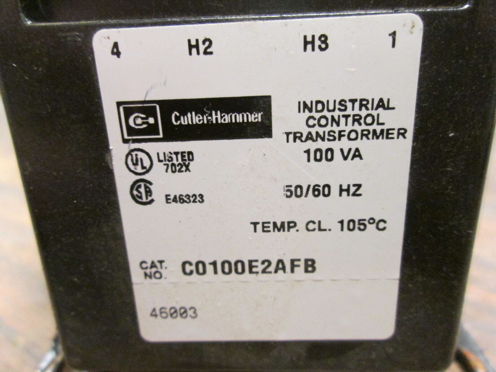 Cutler-Hammer Control Transformer C0100E2AFB 100VA Pri: 240/480V Sec: 120V Used