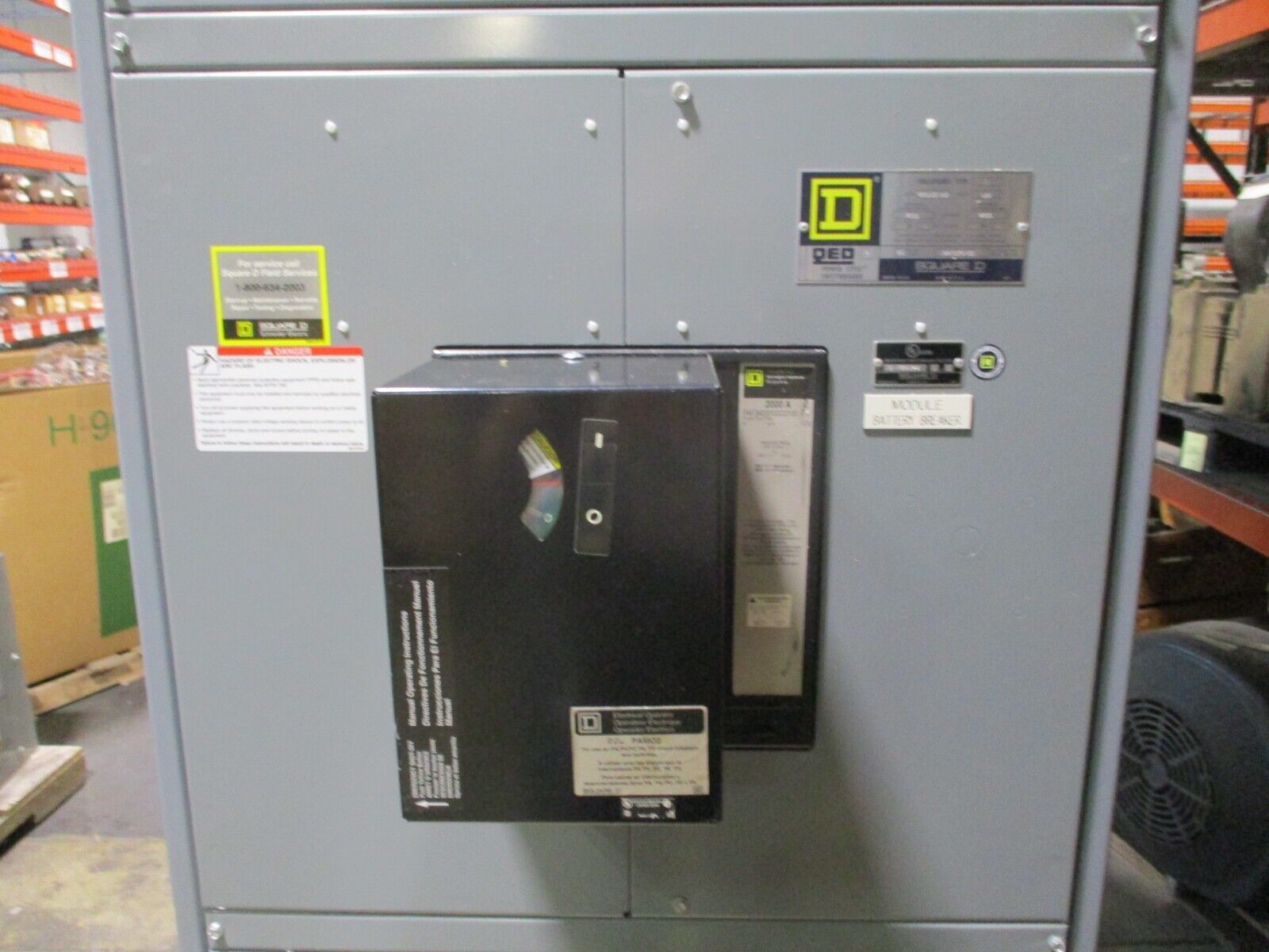 Square D DC Breaker Disconnect PAF362000DC2100 2000A 500VDC Encl: 19410373-001