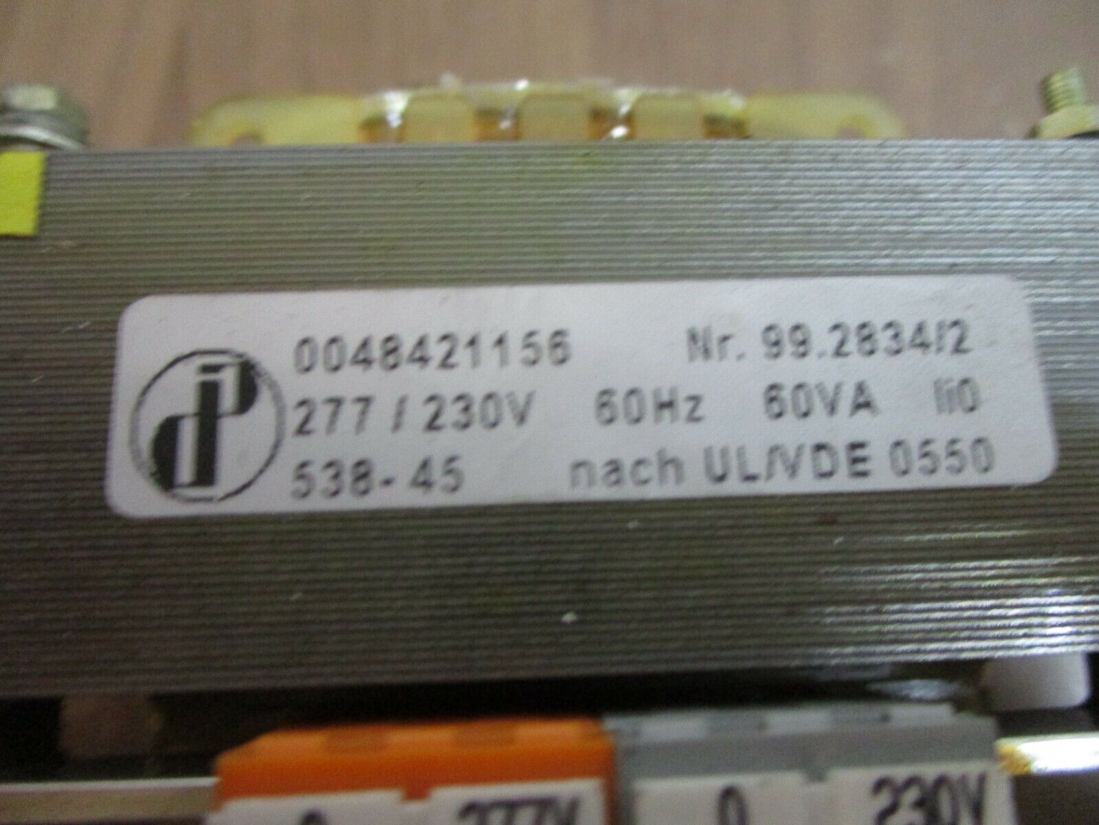DIP Transformer 0048421156 60VA 277/230V 60Hz Used
