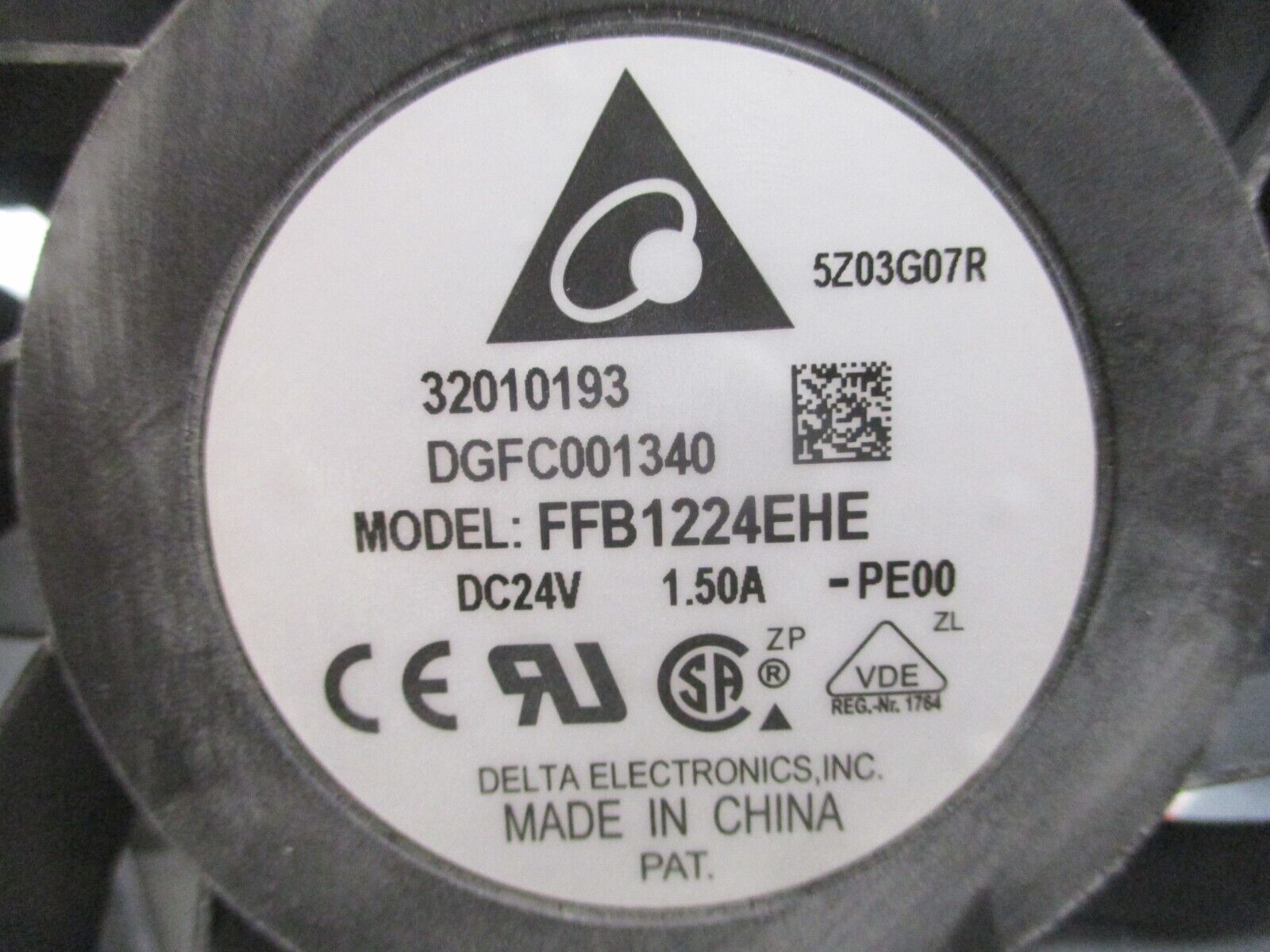 Delta Axial Fan FFB1224EHE 24VDC 1.50A Used