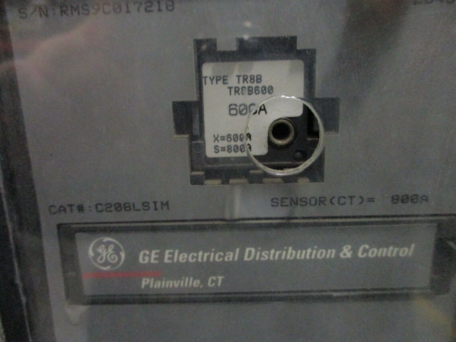 GE Power Break Circuit Breaker THC88TTR 600A Rating Plug w/ Trip Used