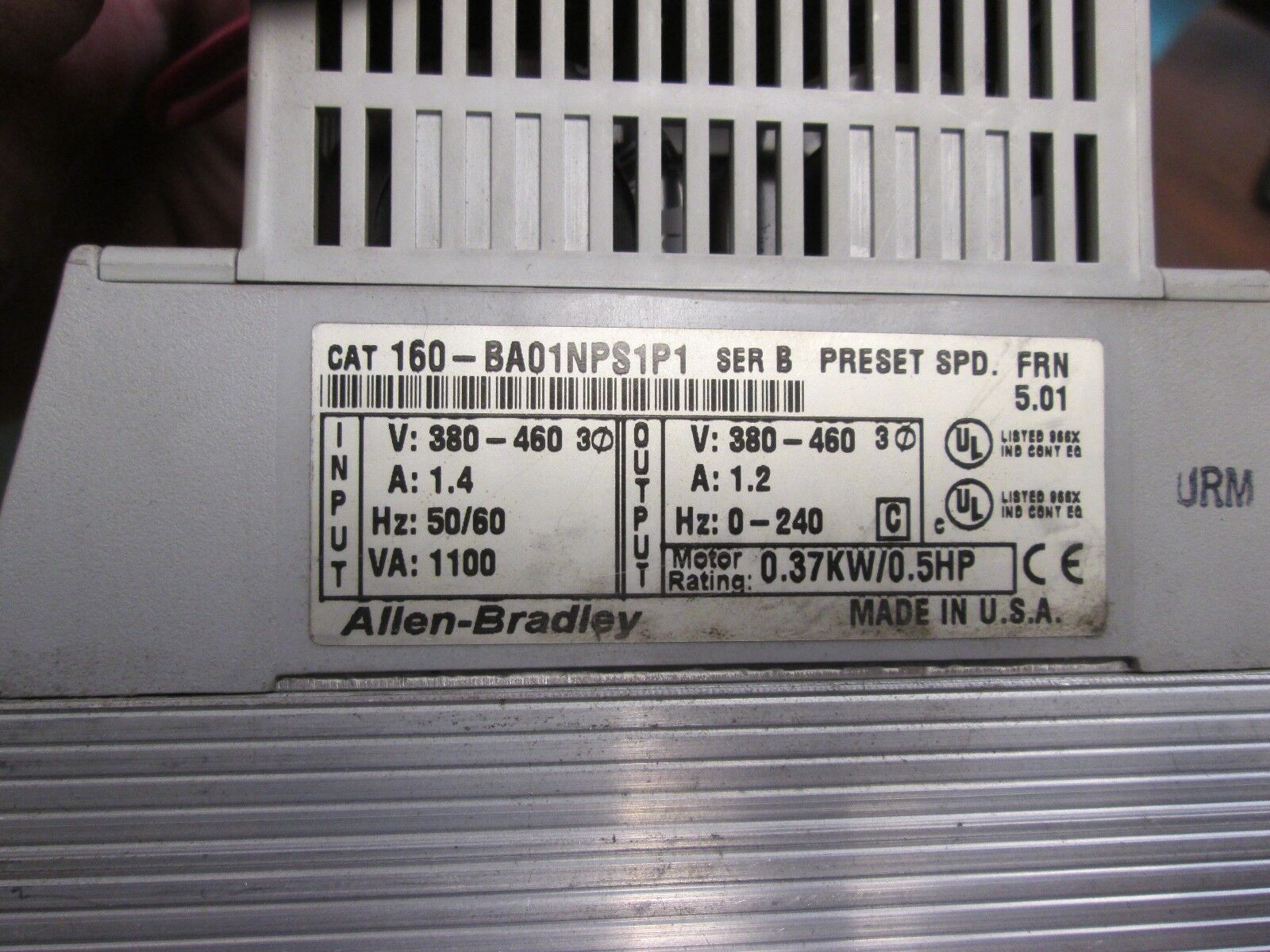 Allen-Bradley Preset Speed Controller 160-BA01NPS1P1 .5 HP 380-460V Used