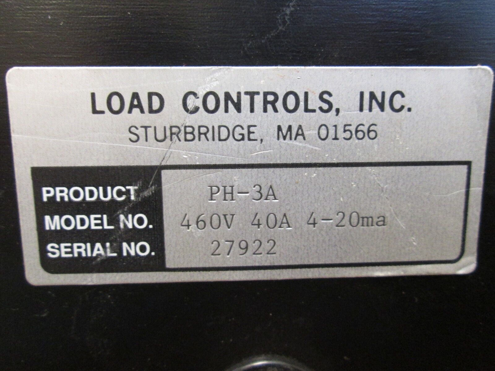 Load Controls Power Cell PH-3A 460V 40A 4-20mA Used