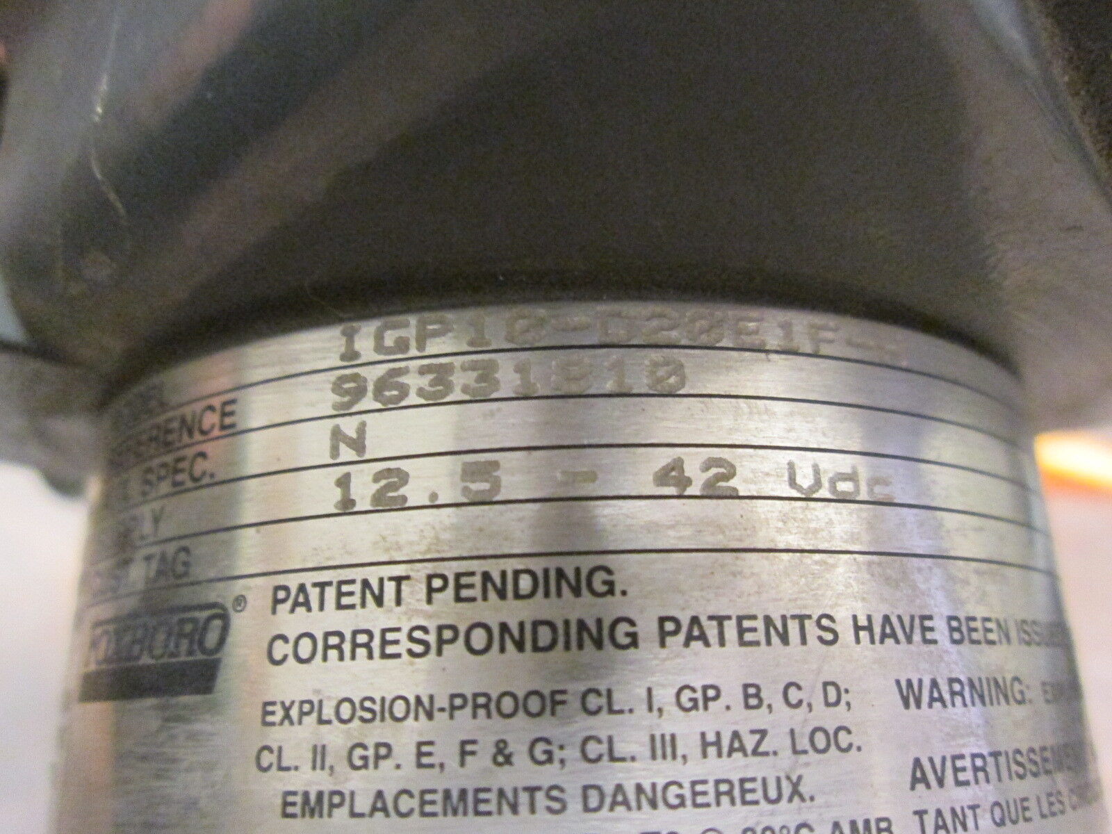 Foxboro Pressure Transmitter 1GP10-D20E1F-A Supply: 12.5-42VDC 3000PSI Used
