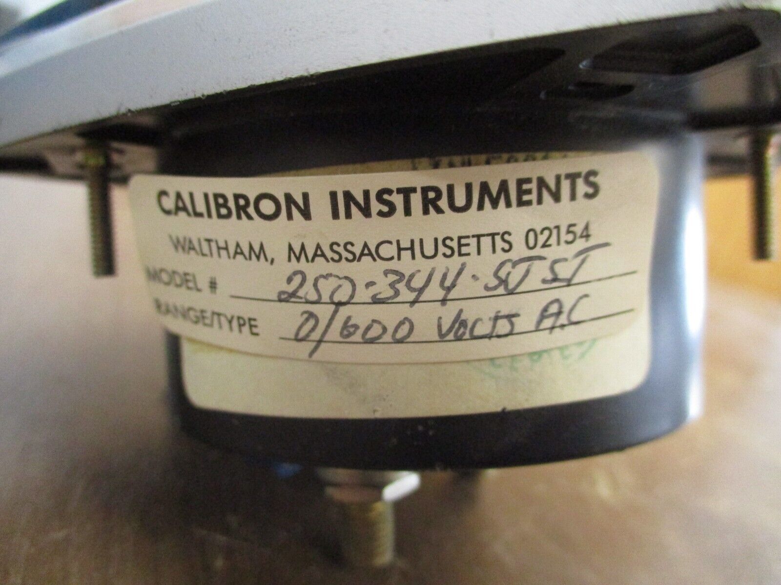 Calibron Instruments AC Voltmeter 250-344-SJ-SJ Range: 0-600V Used