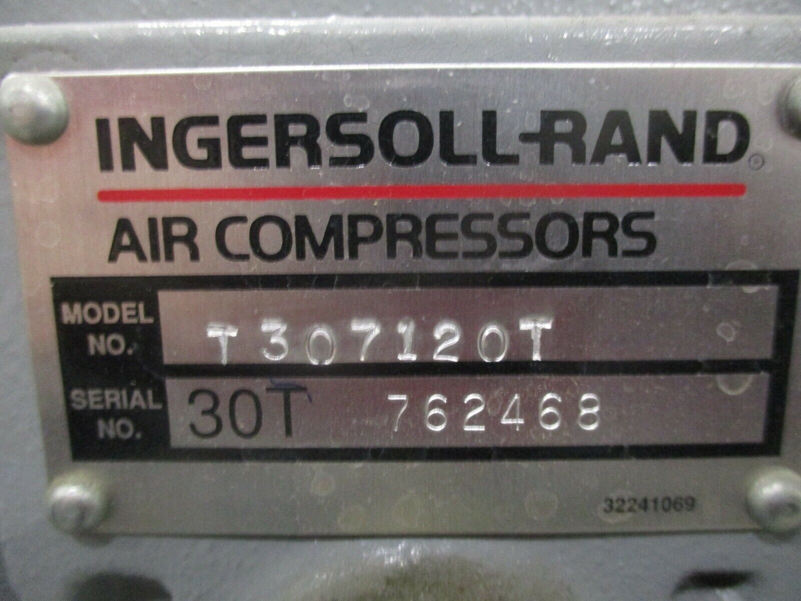 Ingersoll-Rand T30 Duplex Air Compressor T307120T 7.5HP 208-230/460V Used