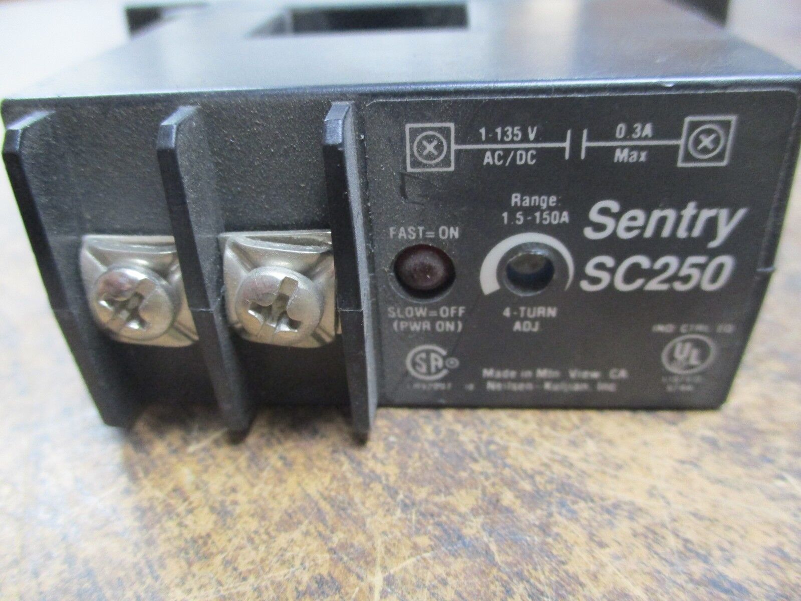 Sentry Current Switch SC250 Range 1.5-150A 1-135V AC/DC 0.3A Used
