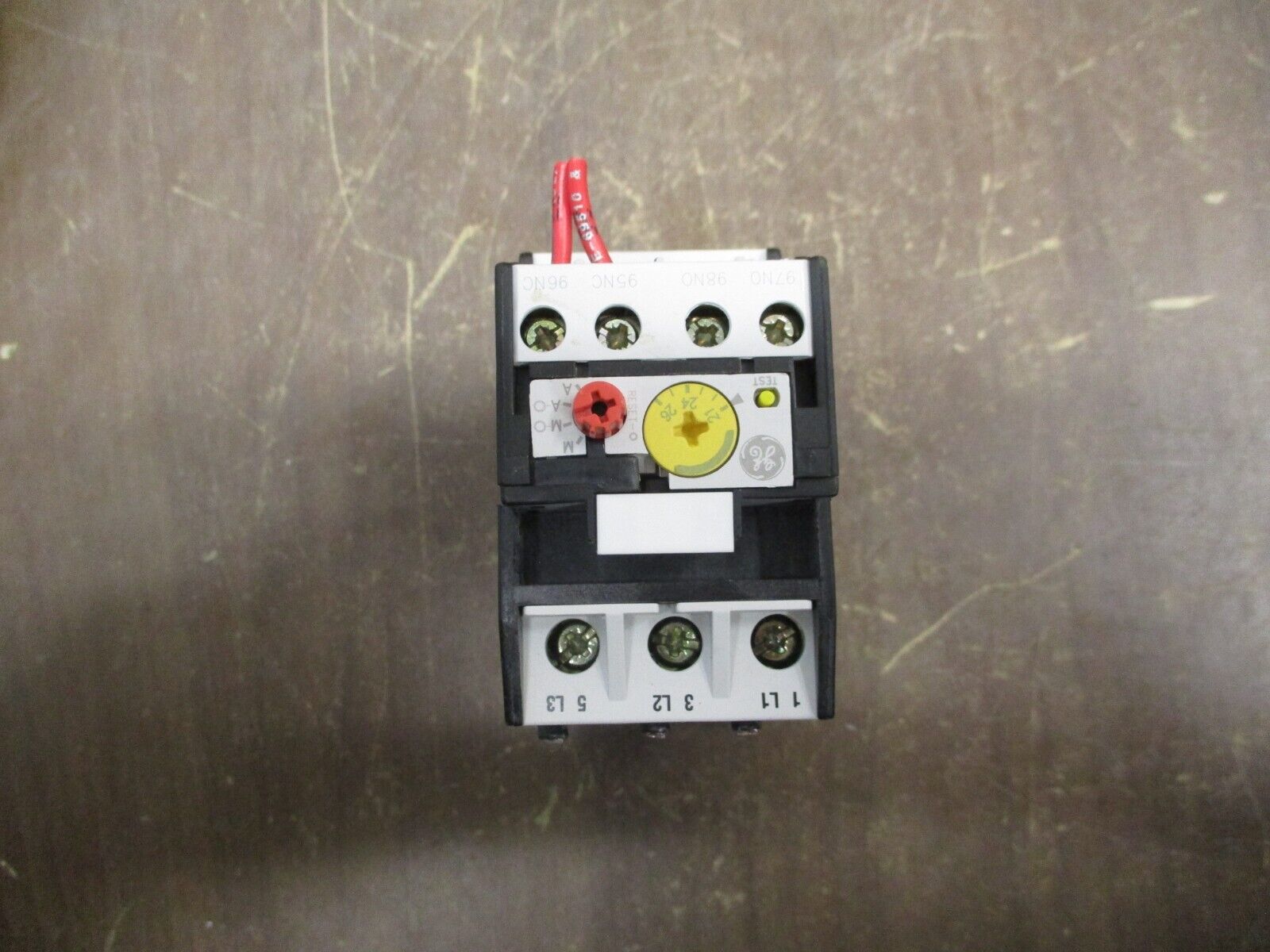 GE Solid State Overload RT1U Trip: 21-26A w/ DIN Rail Adapter Used