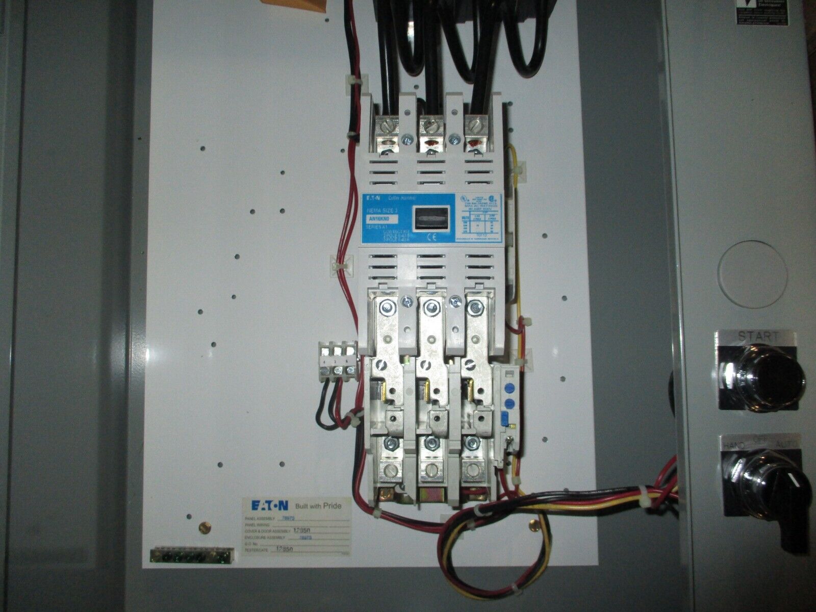 Eaton Size 3 Fusible Combination Pump Panel ECN5432CAG 460V Coil 3R Enclosure