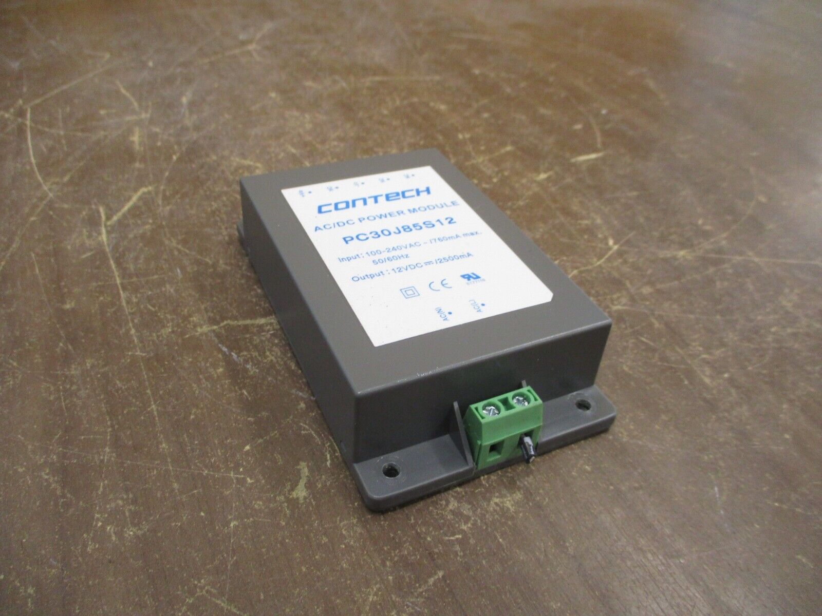 Contech AC/DC Power Module PC30J85S12 Output: 12VDC 2500mA Used