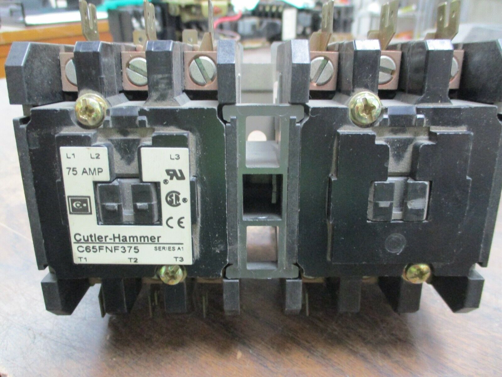 Cutler-Hammer Reversing Contactor C65FNF375 104-120V Coil 75A 600V Used