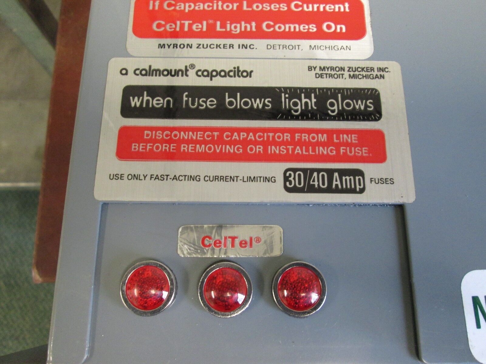 Calmount Drymount Power Capacitor KID43015-3 15 KVAR 480V 60Hz 3Ph Used