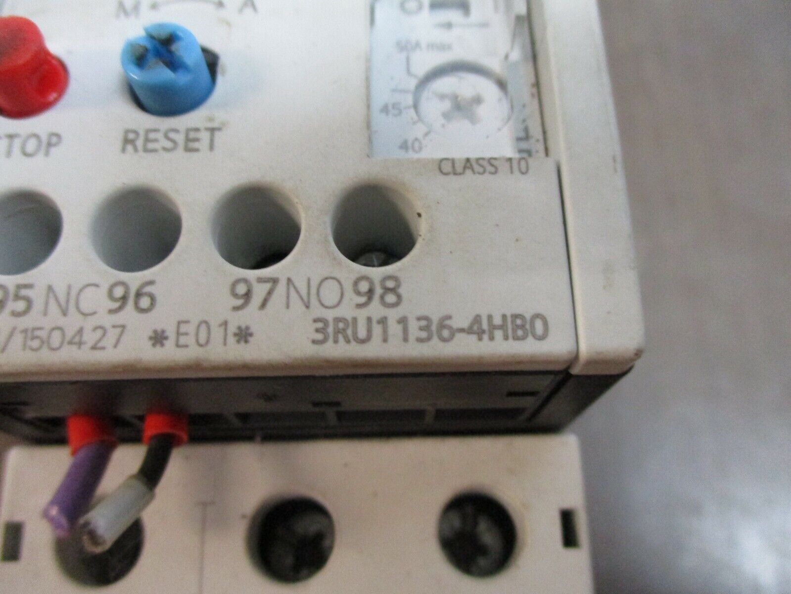 Siemens Sirius Starter 3RT1035-1A..0 / 3RU1136-4HB0 24V Coil Trip: 40-50A 600V