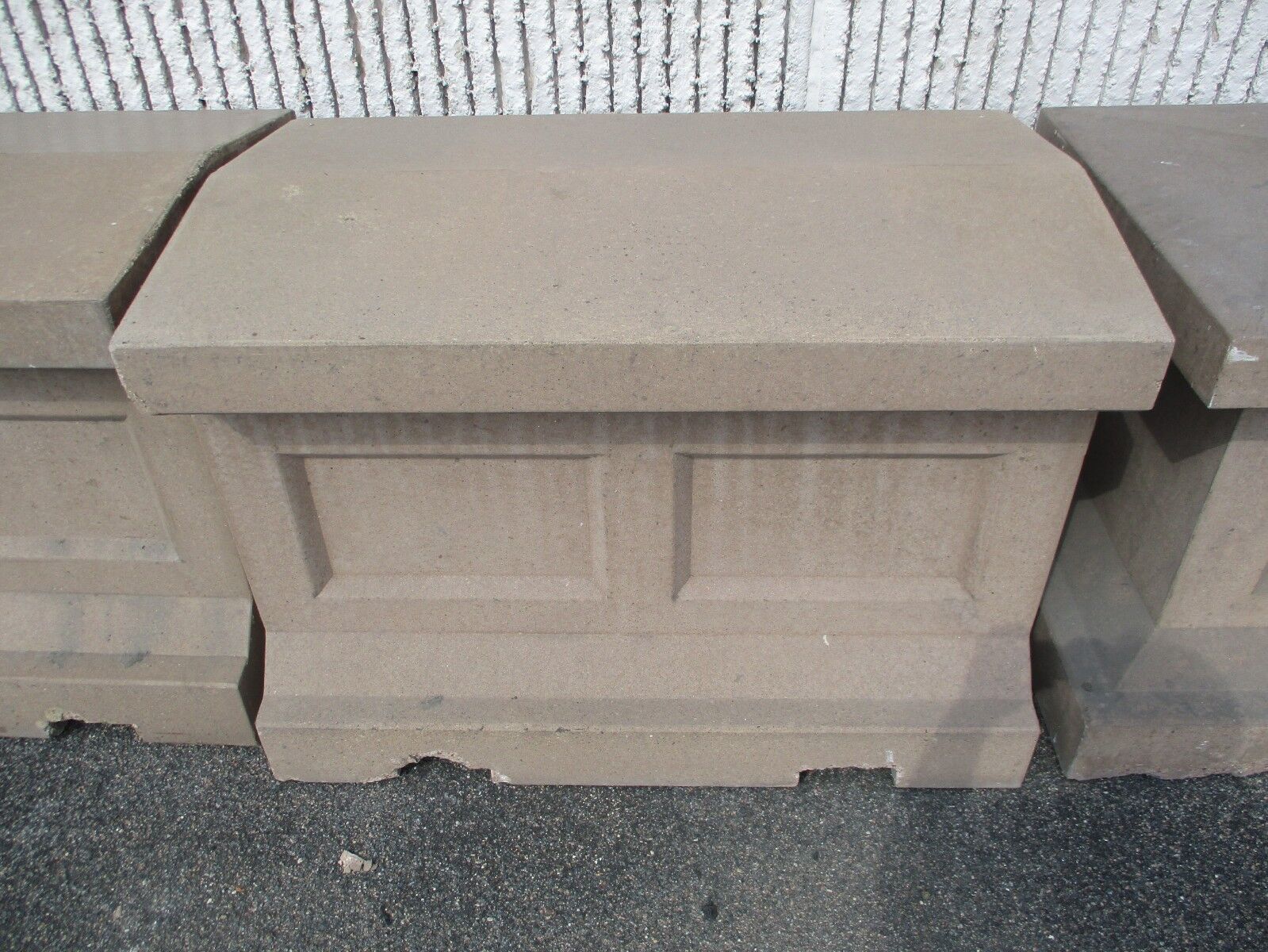 Petersen Decorative Concrete Security Barriers 4' Long 30" Wide 35" Tall Used