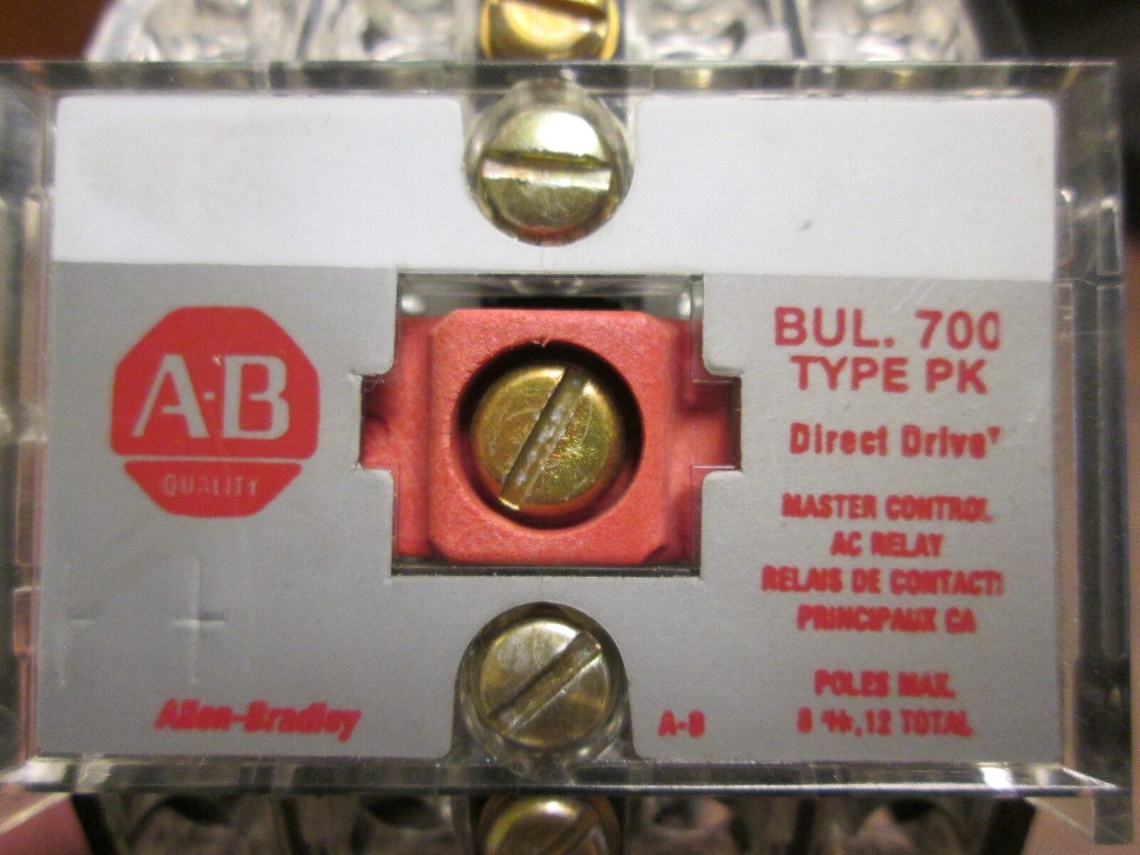 Allen-Bradley Relay w/ Adder Deck 700-PK800A1/700-PC40 115-120V Coil Used