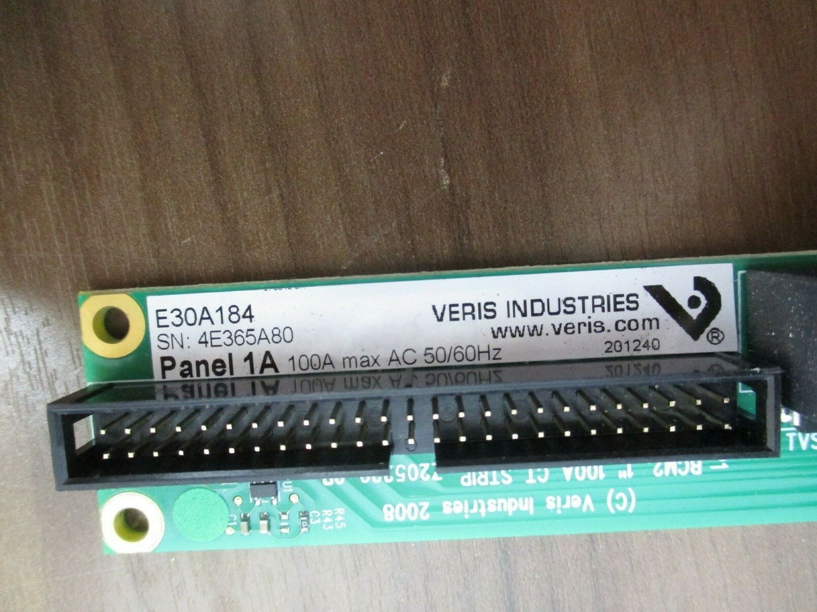Veris Panel 1A CT Strip E30A184 100A 50/60Hz Used