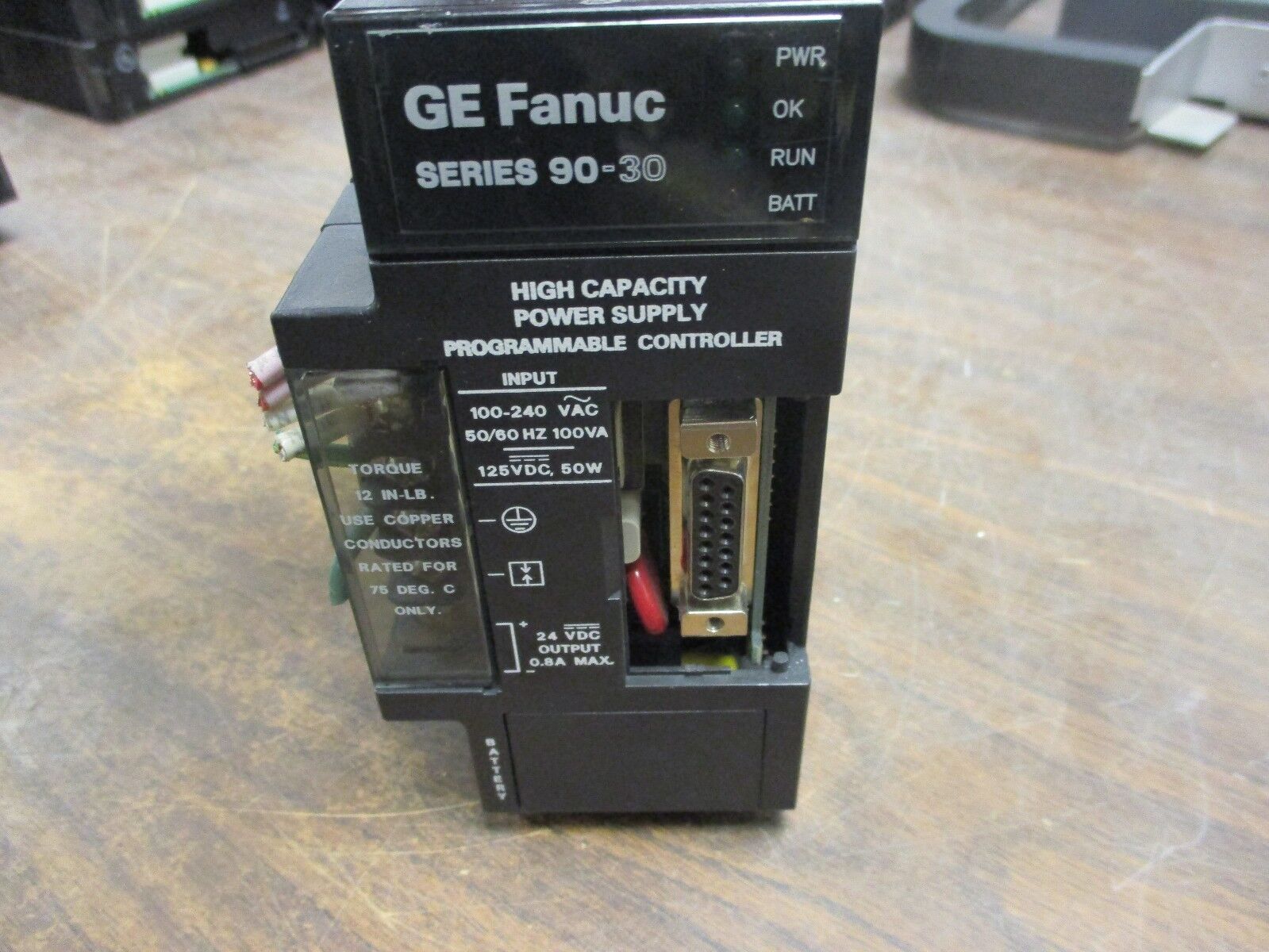 GE Fanuc Series 90-30 Power Supply IC693PWR330C 120/240V Hi-Cap 30W Used