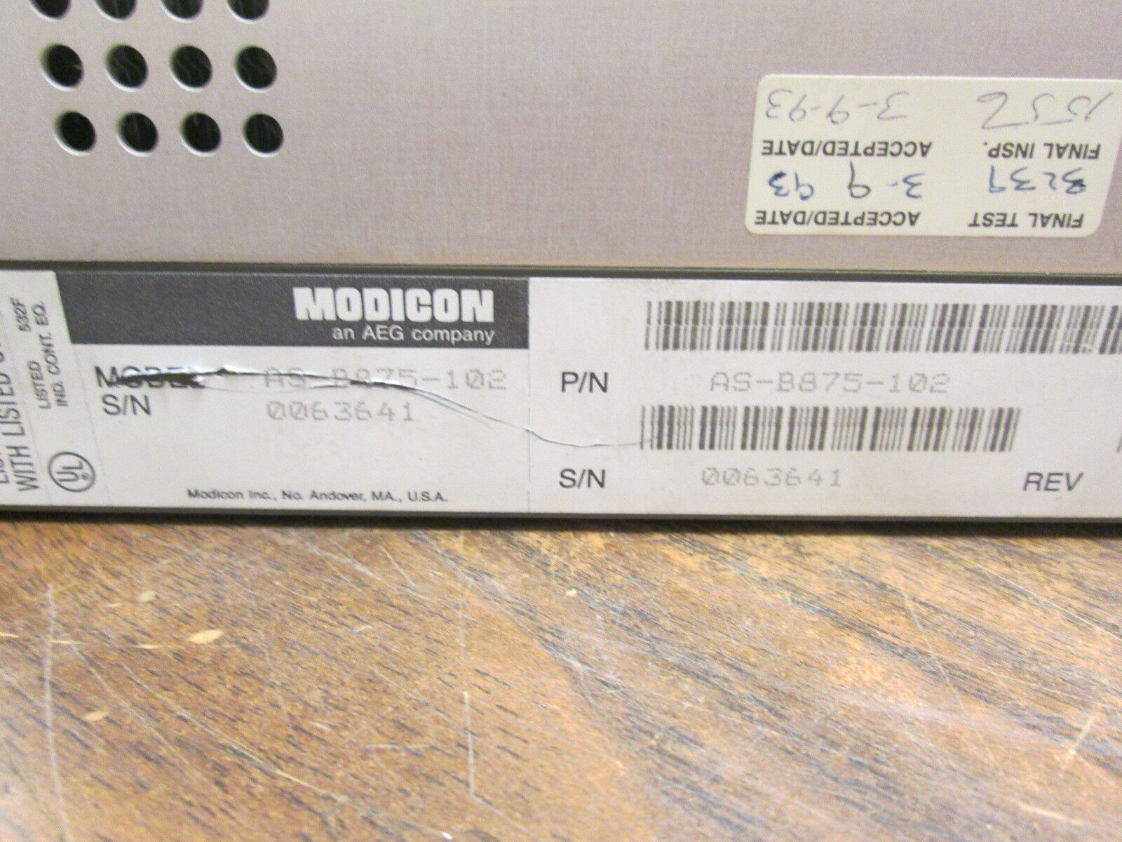 Modicon Analog Input Module AS-B875-102 Used