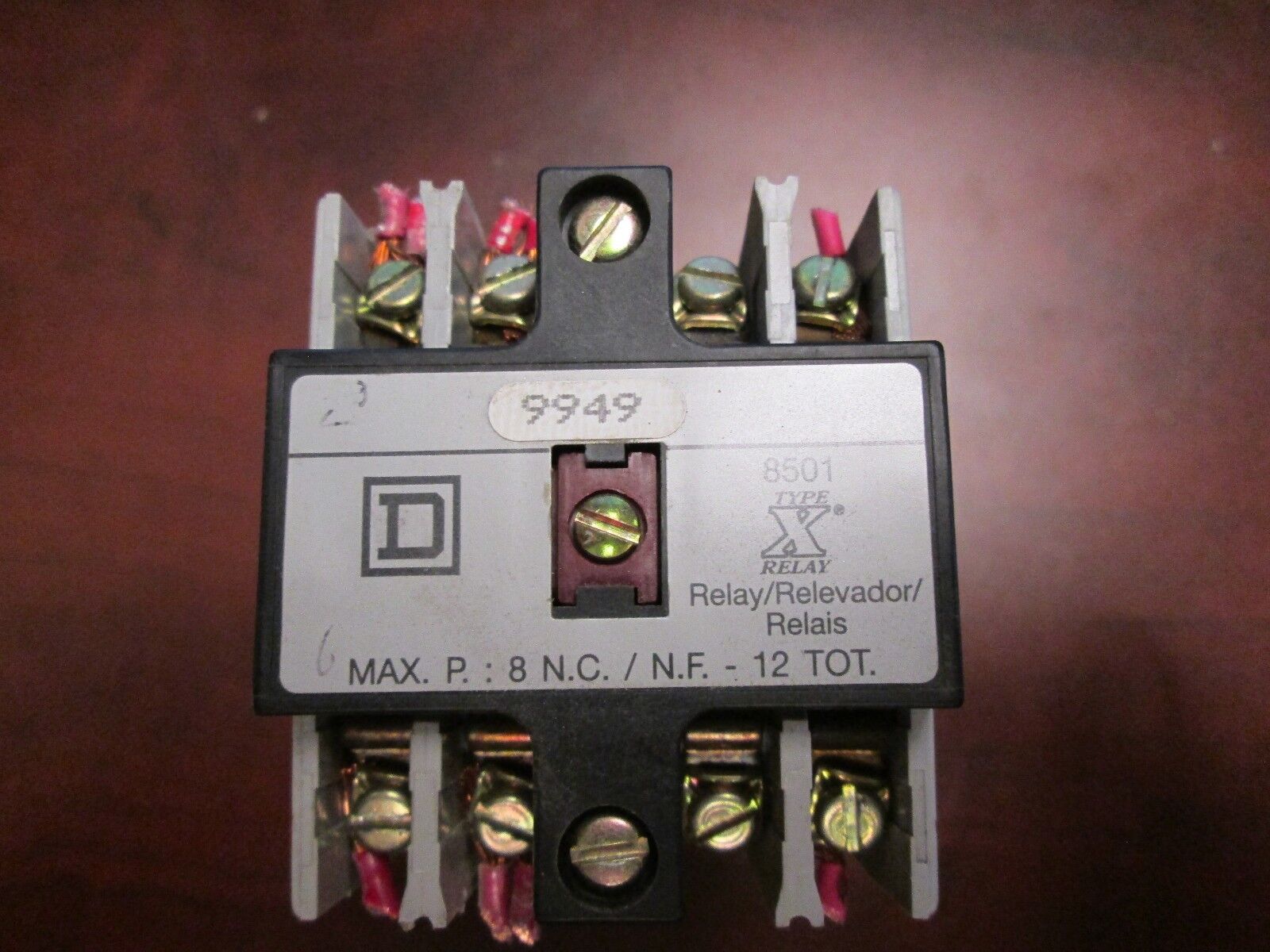 Square D Control Relay, 8501X080, 8 Terminals, 120V Coil, Used