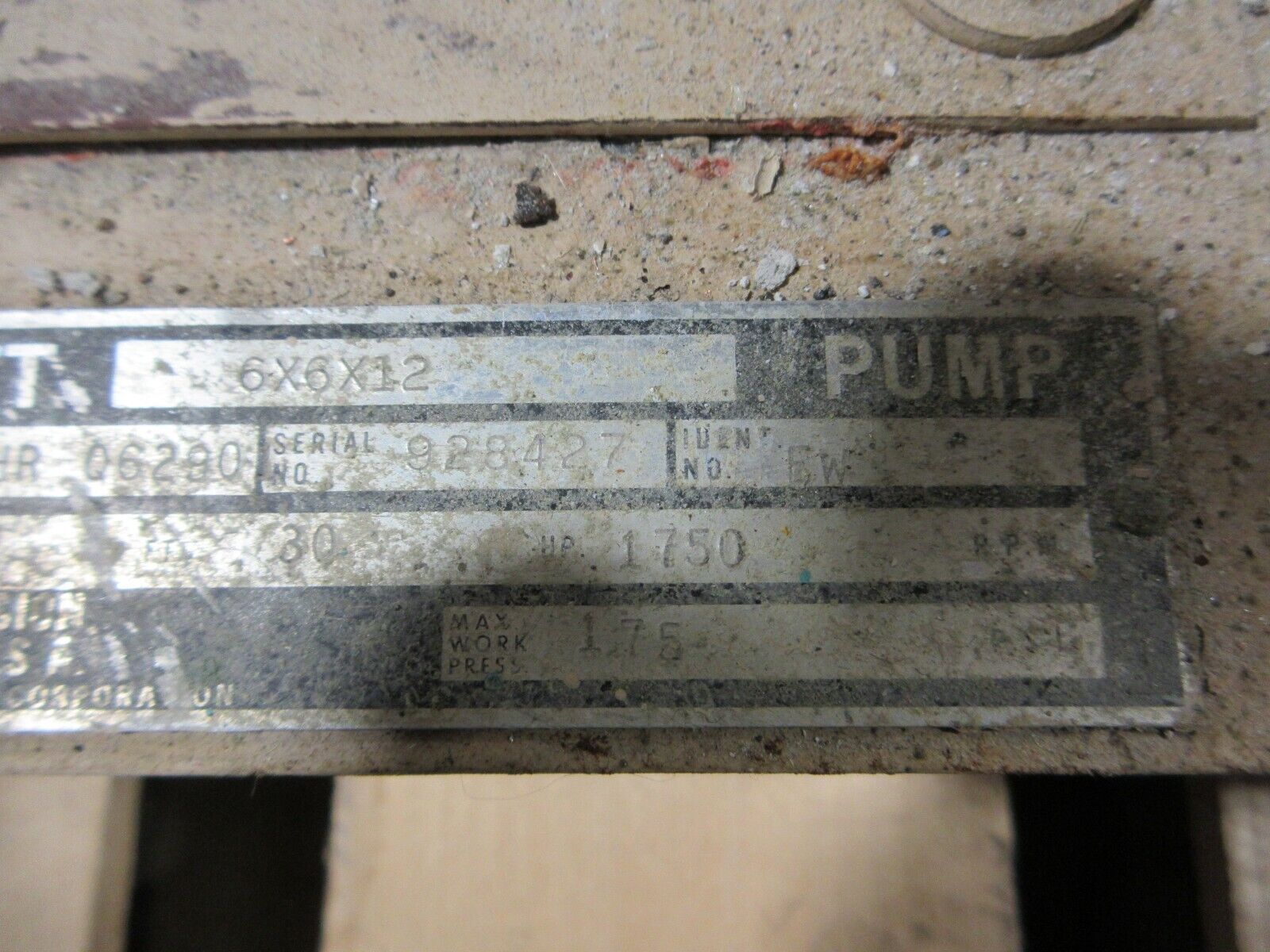 Bell & Gossett 6X6X12 Pump VSC-S 10-3/4 BFW RHR Q6290 30HP 1750RPM 540GPM Used