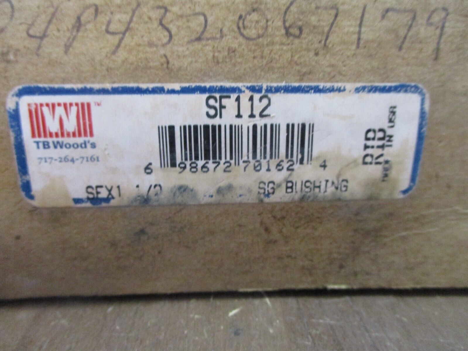 TB Woods SG Bushing SF112 1 1/2" New Surplus