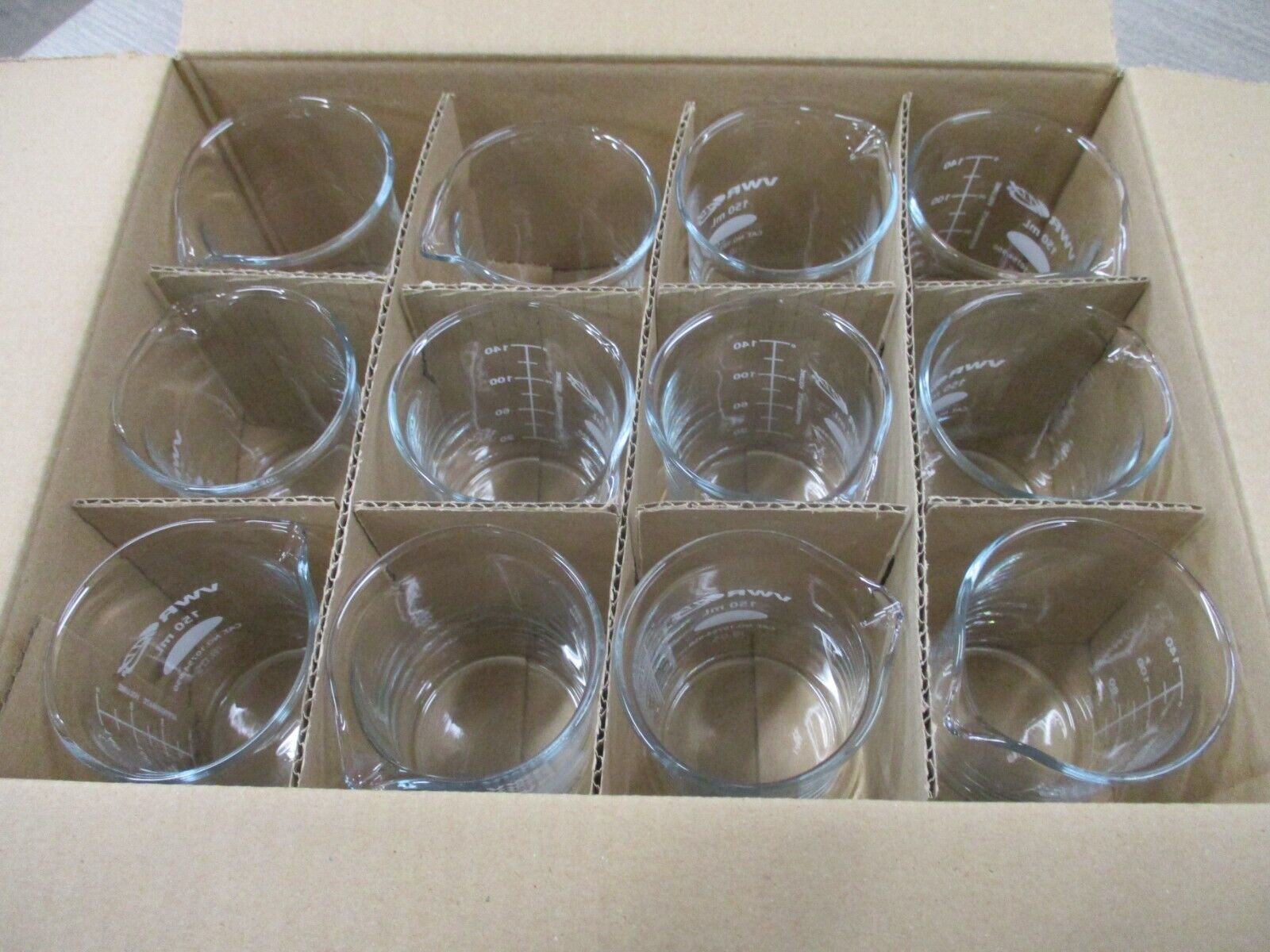 VWR Glass Beaker 10754-950 150 mL Low Form *Box of 12* New Surplus
