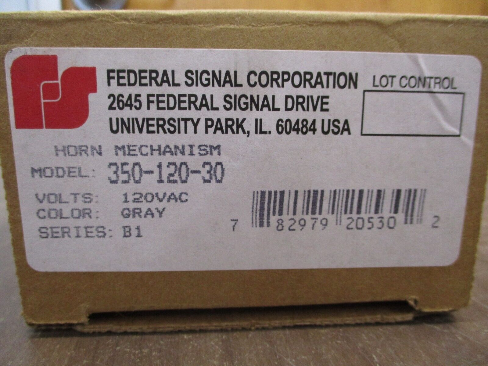 Federal Signal Horn Mechanism 350-120-30 Ser. B1 120VAC Grey New Surplus