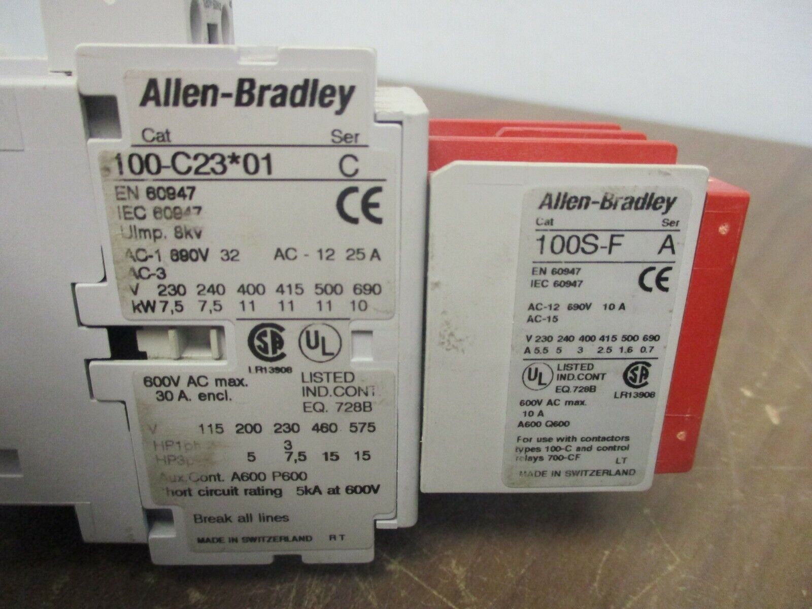 Allen-Bradley Safety Contactor 100S-C23D05C 120V Coil 20A 600V Used