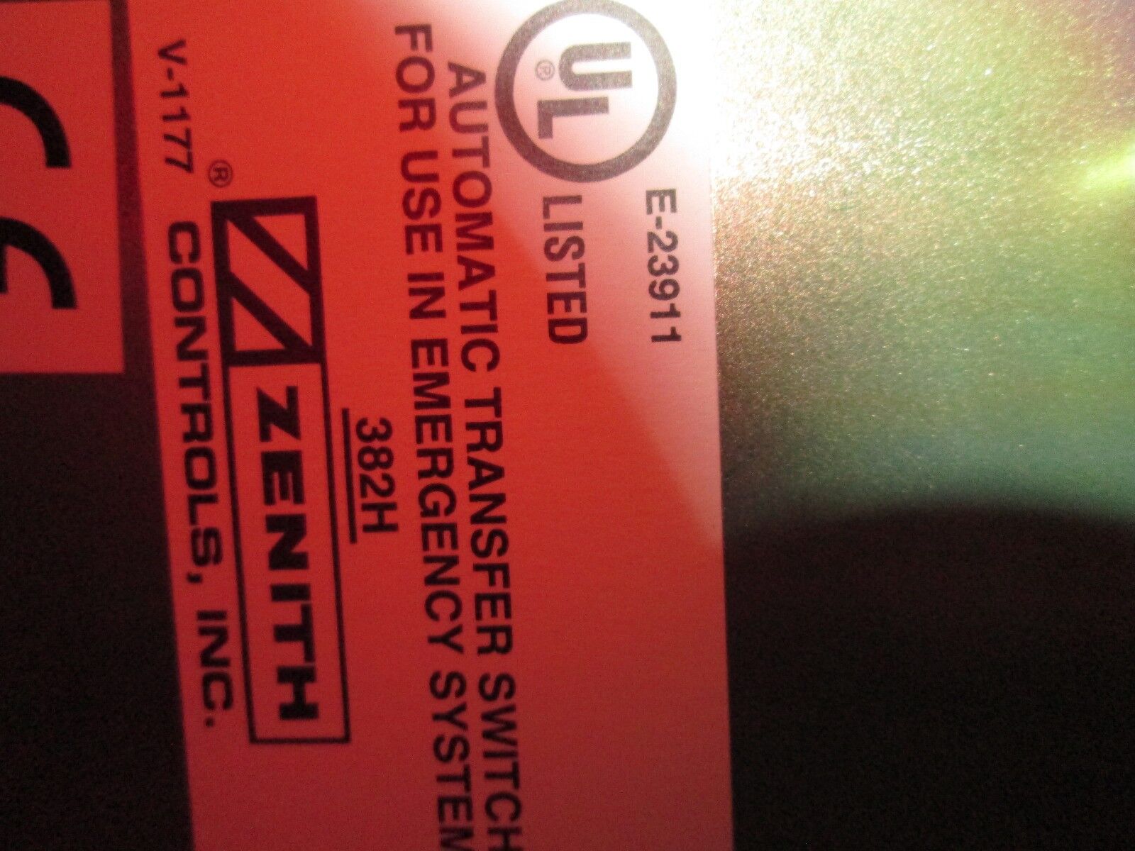 GE Zenith Controls Transfer Switch ZTG4K26FC-7 260A 277/480V 3Ph Nema 1