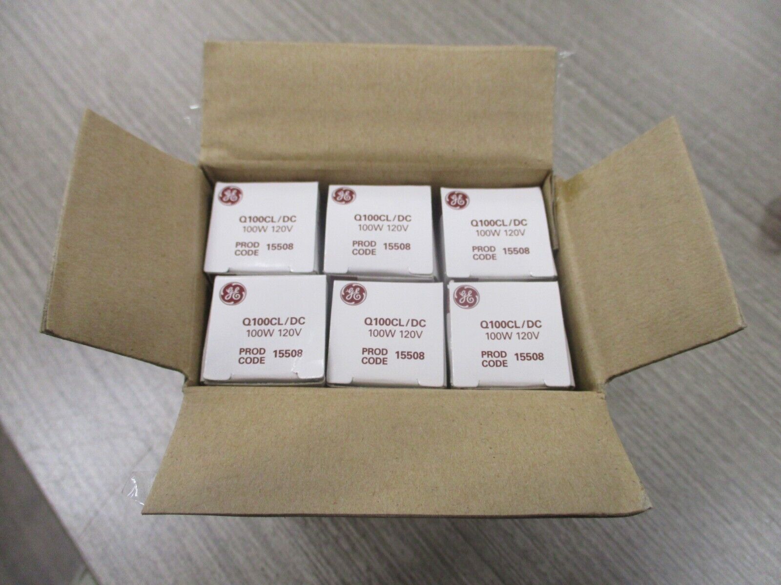 GE Quartzline Lamp Q100CL/DC 120V 100W Clear *Box of 6* New Surplus