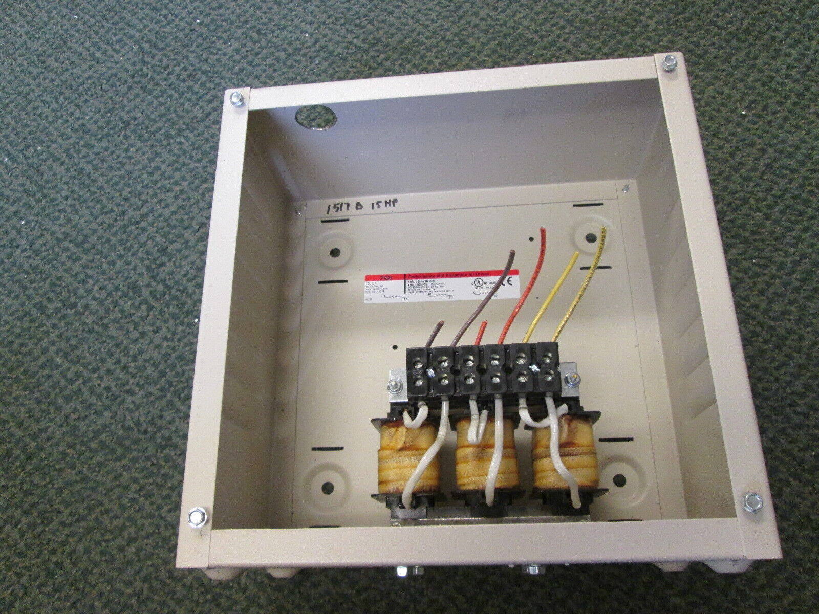 TCI KDRUL Drive Reactor KDRULB2HE01 Motor Amps: 21 3Ph 50/60Hz 600V 27A Used