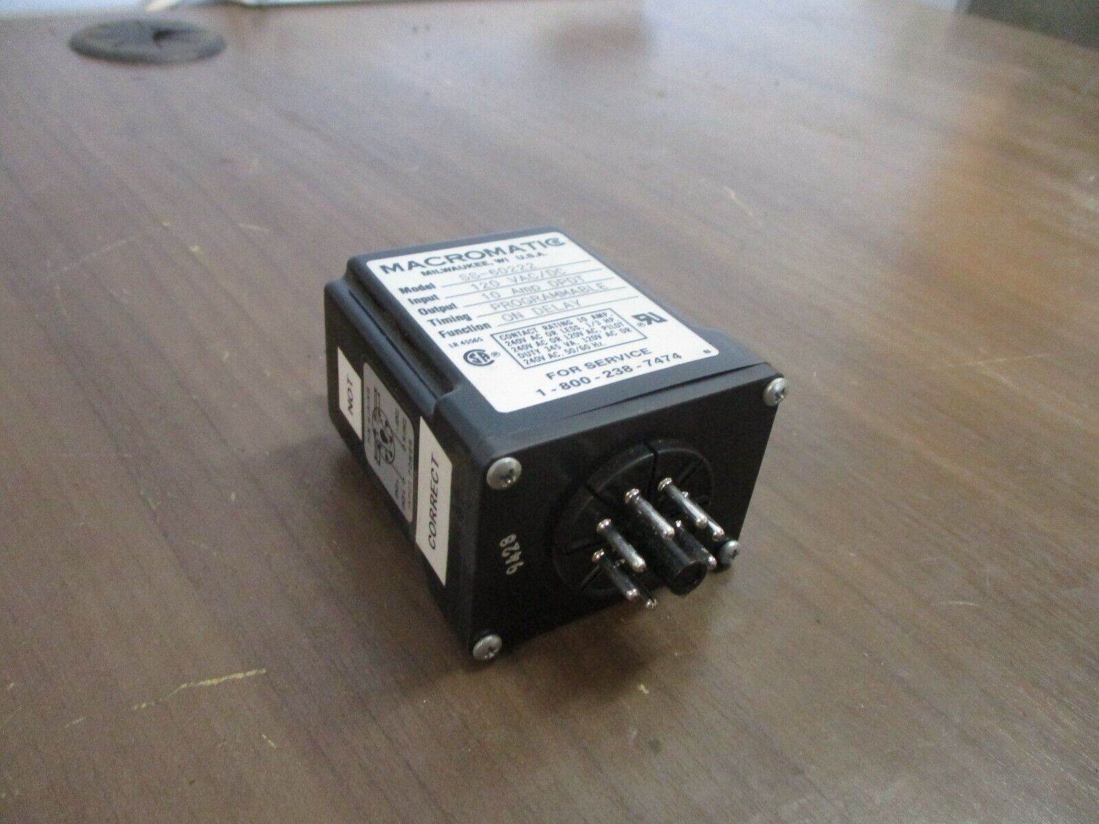 Macromatic Time Ranger Time Delay Relay SS-60222 Input: 120V AC/DC Output: 10A