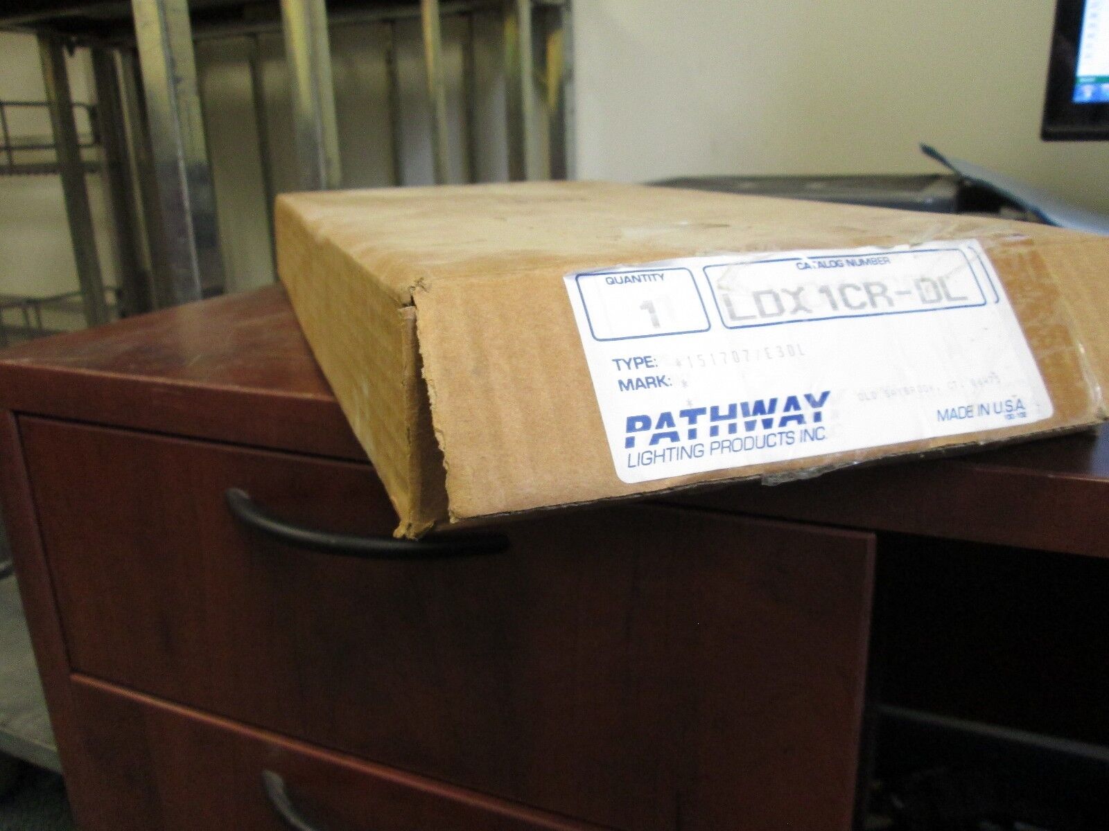 Pathway Single Sided Exit Sign LDX1CR-DL 120/277V LED Red New Surplus